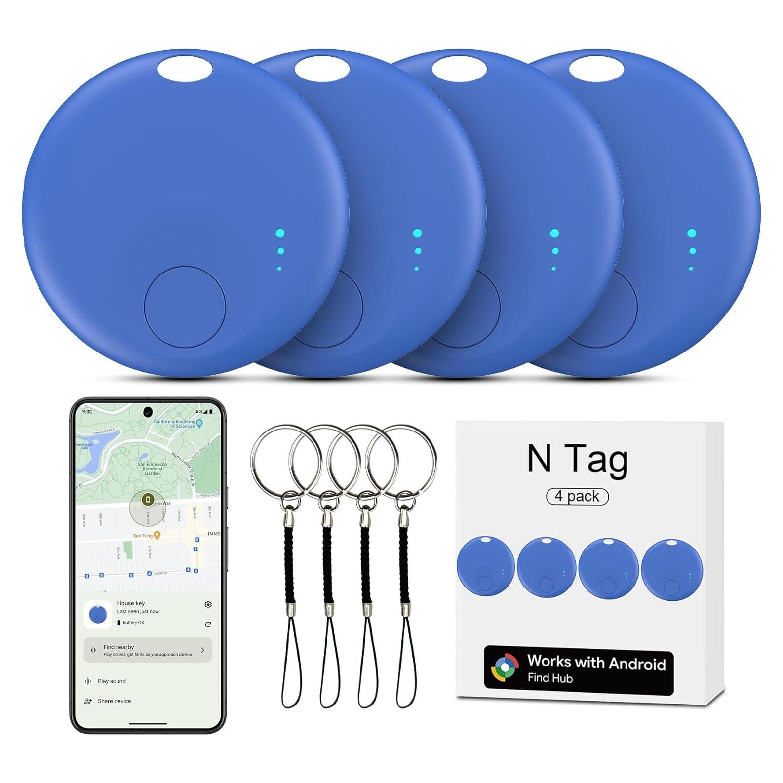 Etiquetas de Rastreo Bluetooth LocGuaxrd - Paquete de 4 para Android