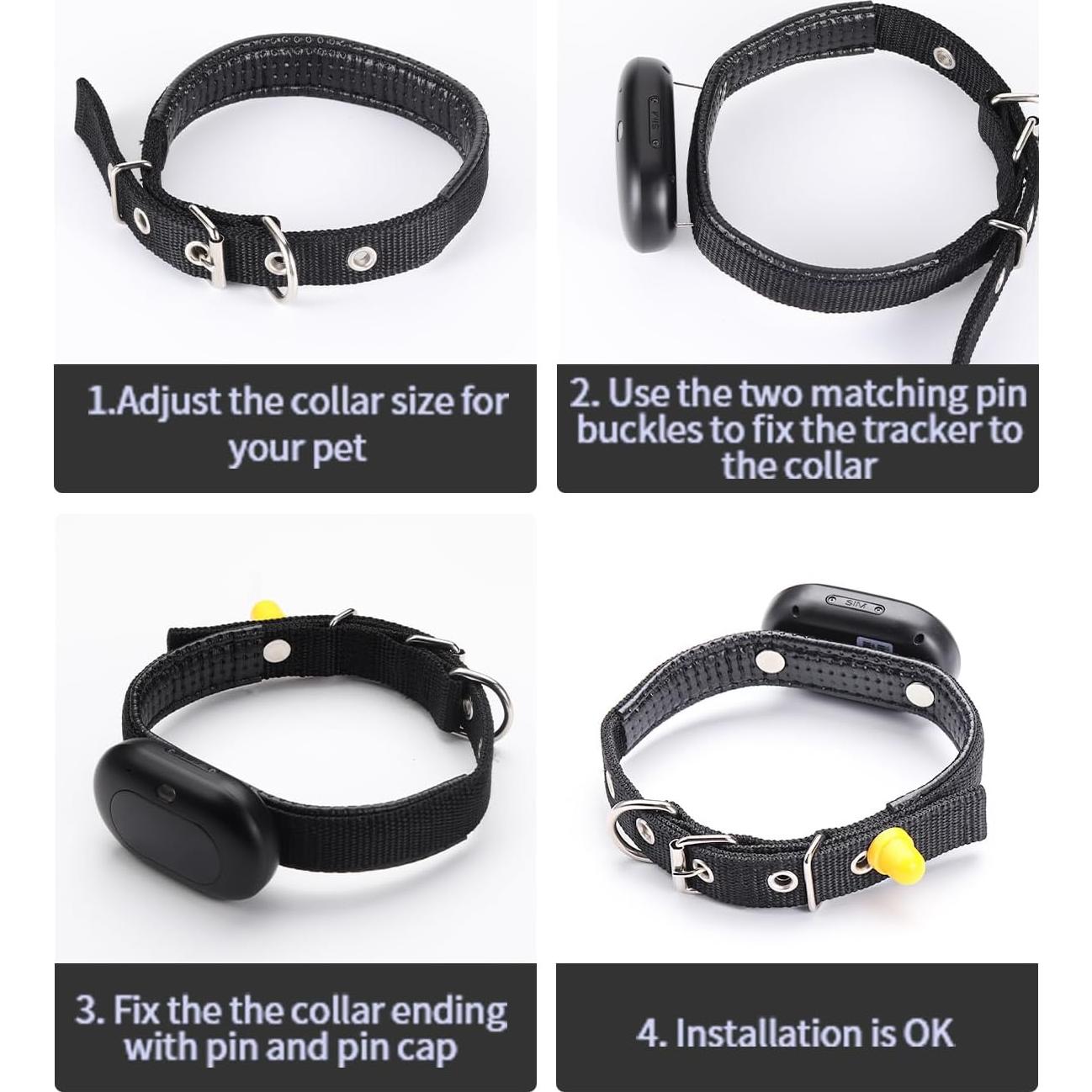 Rastreador GPS 4G Fajocru para Perros Grandes con Luz LED