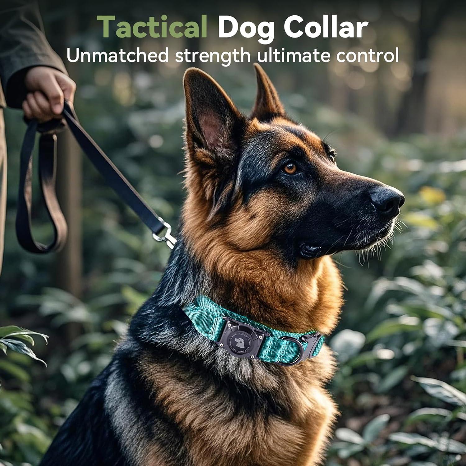 Collar para perro Odokele AirTag L Azul impermeable táctico