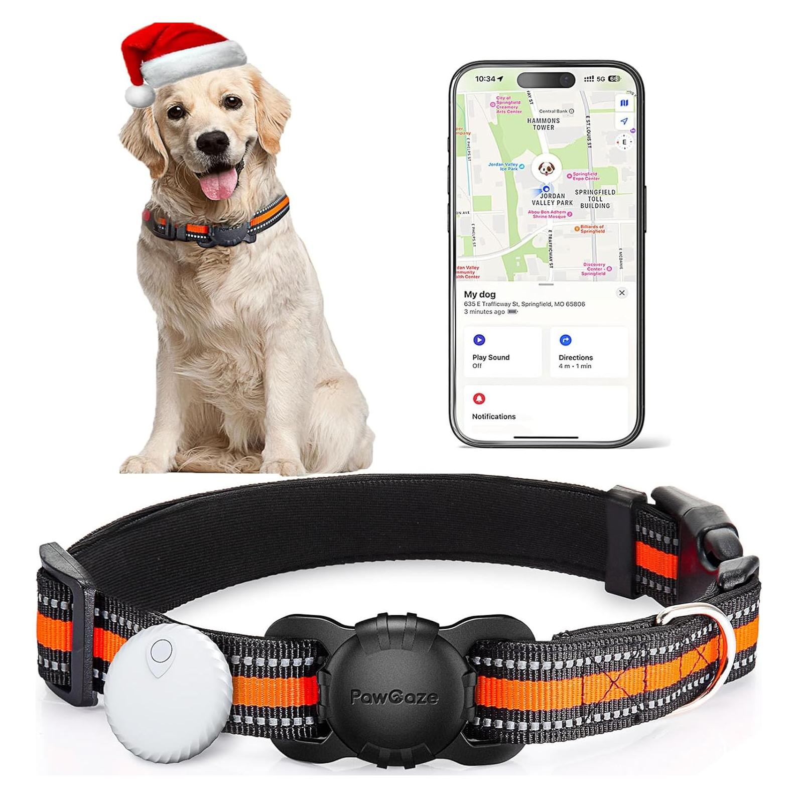 Collar de Rastreo FinderTag para Perros y Gatos - Sin Cuota Mensual, Compatible con Apple