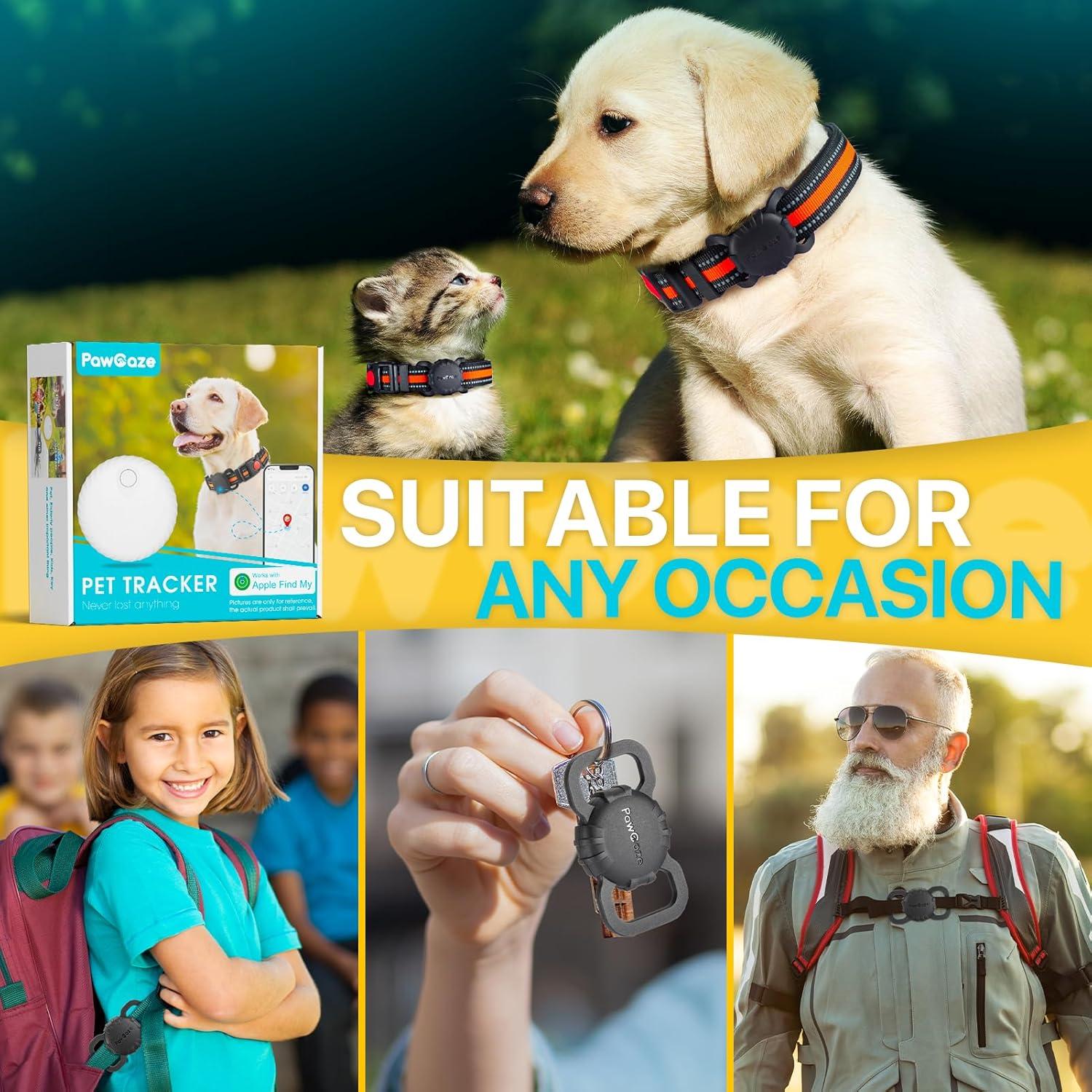 Collar de Rastreo FinderTag para Perros y Gatos - Sin Cuota Mensual, Compatible con Apple