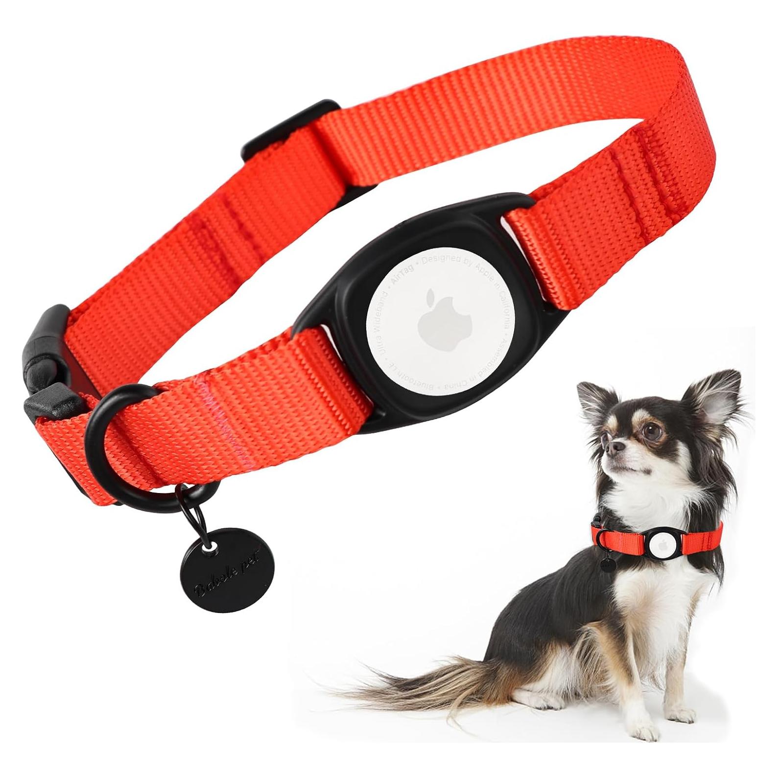 Collar para Perro Mediano Babole Rojo con AirTag Integrado