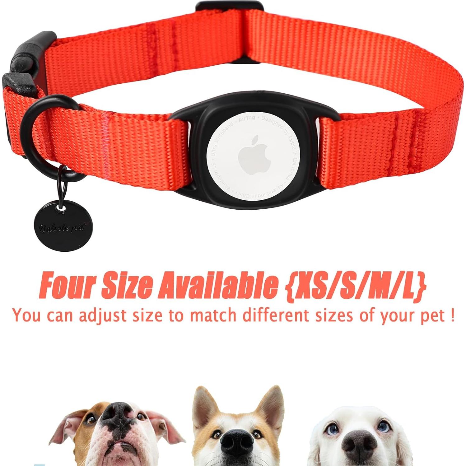 Collar para Perro Mediano Babole Rojo con AirTag Integrado