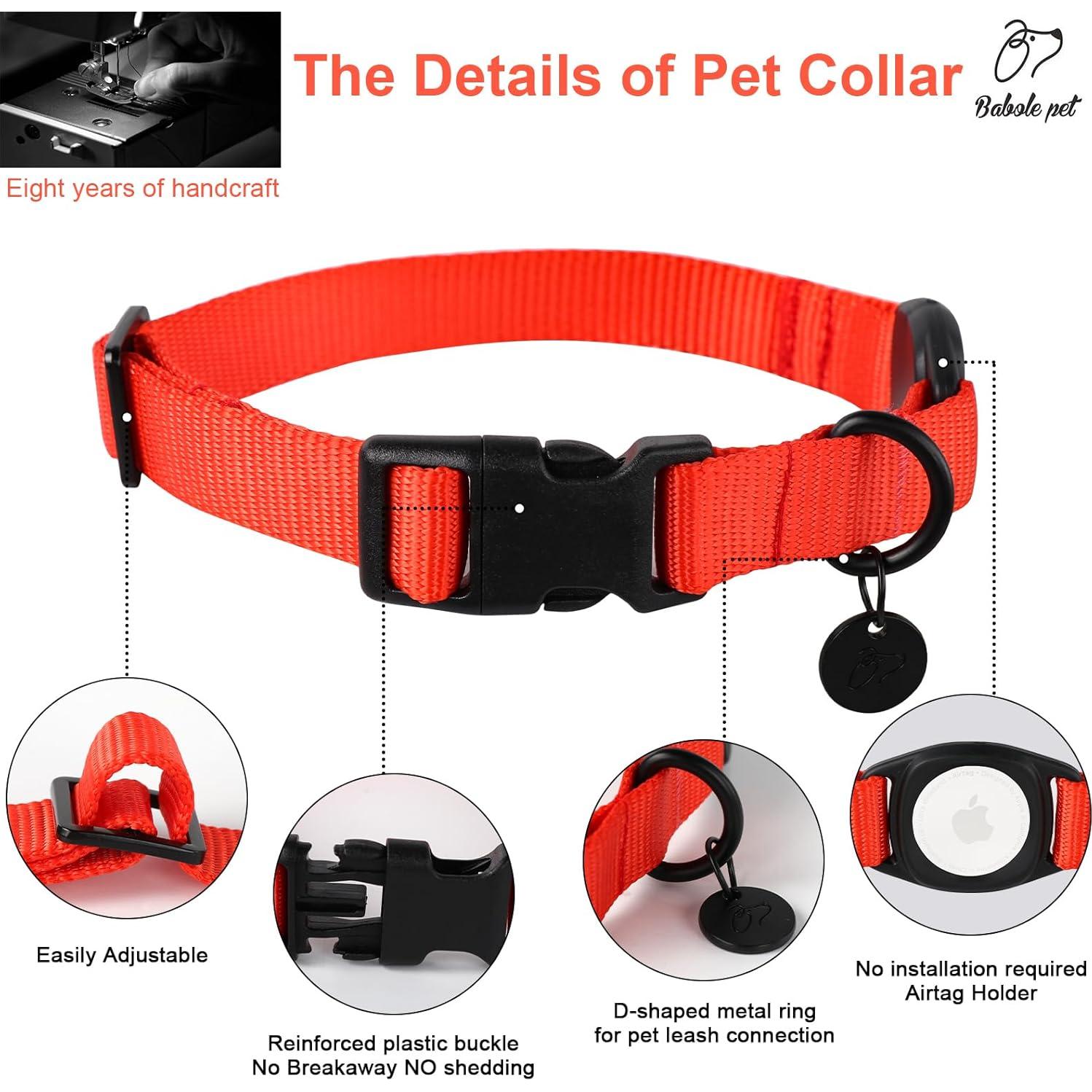 Collar para Perro Mediano Babole Rojo con AirTag Integrado