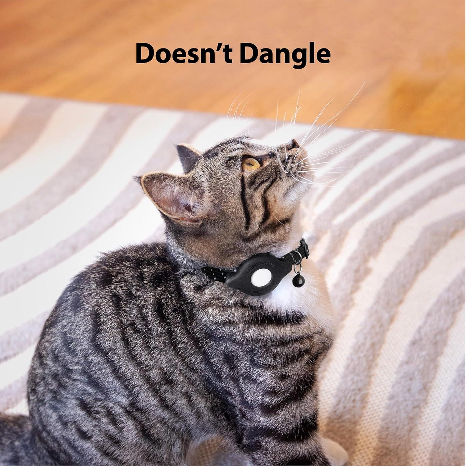 Collar para Gato Elevation Lab AirTag Negro - Ajustable 20-28.5 cm