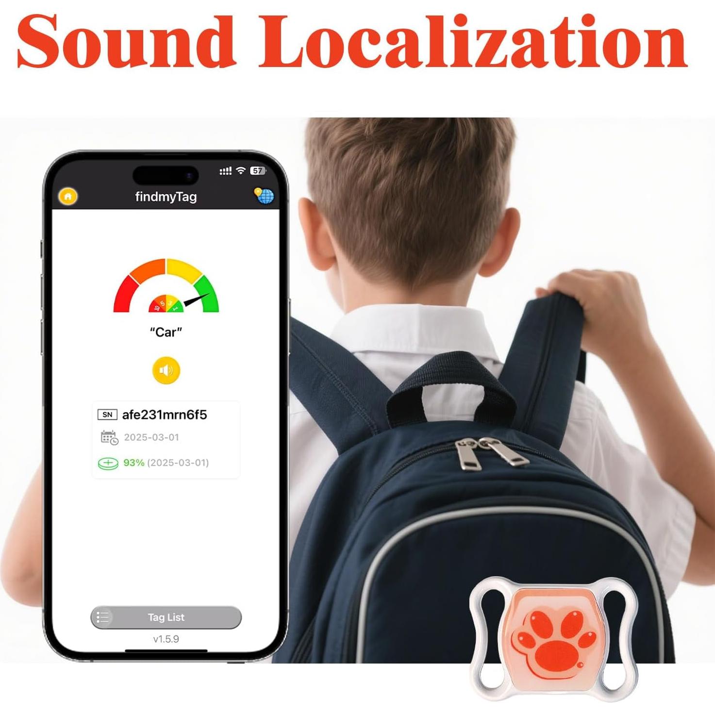 Rastreador GPS para mascotas VKAFW - Ligero, impermeable, sin suscripción