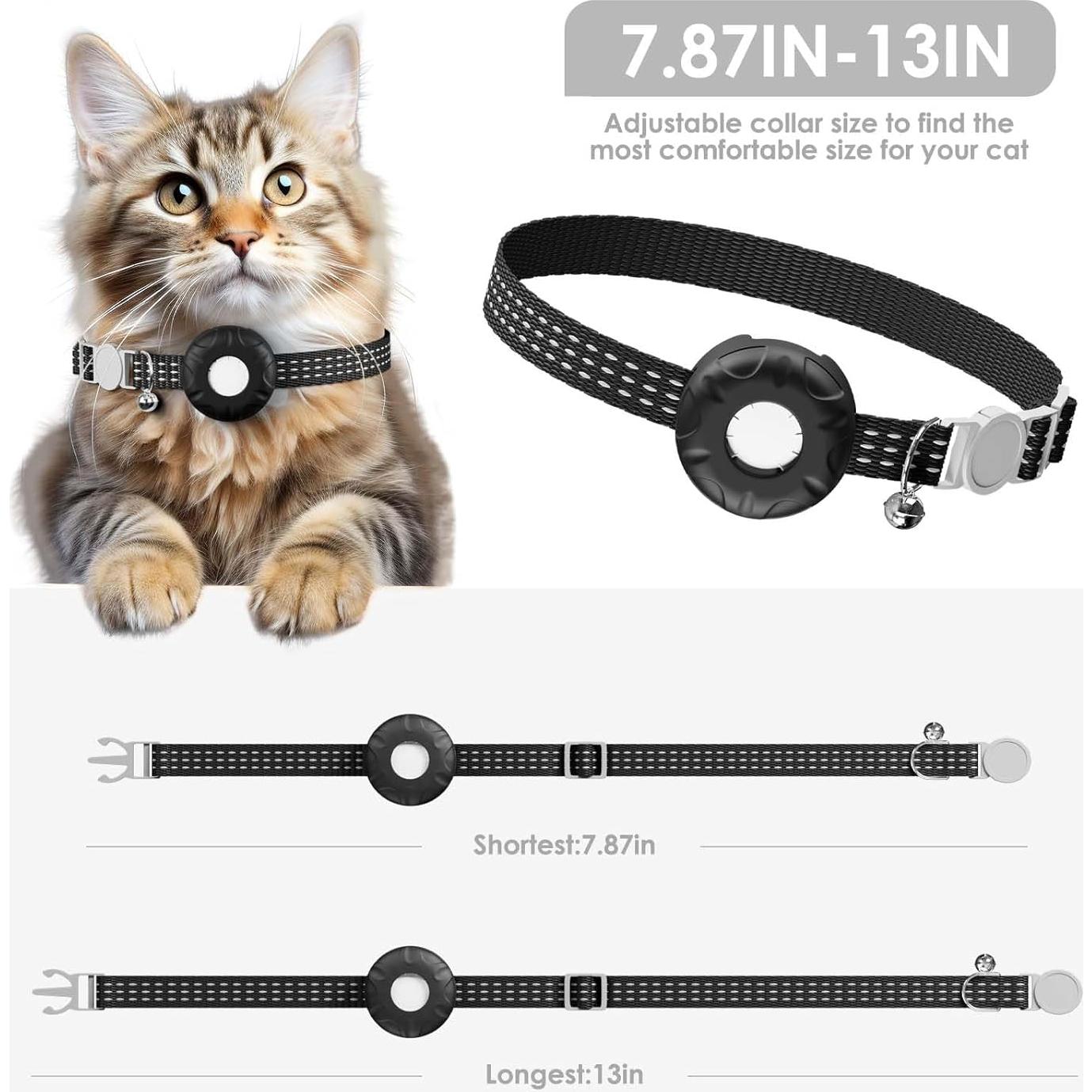 Rastreador GPS para Gatos ZFSJTAG - Collar Negro, Sin Cuota Mensual