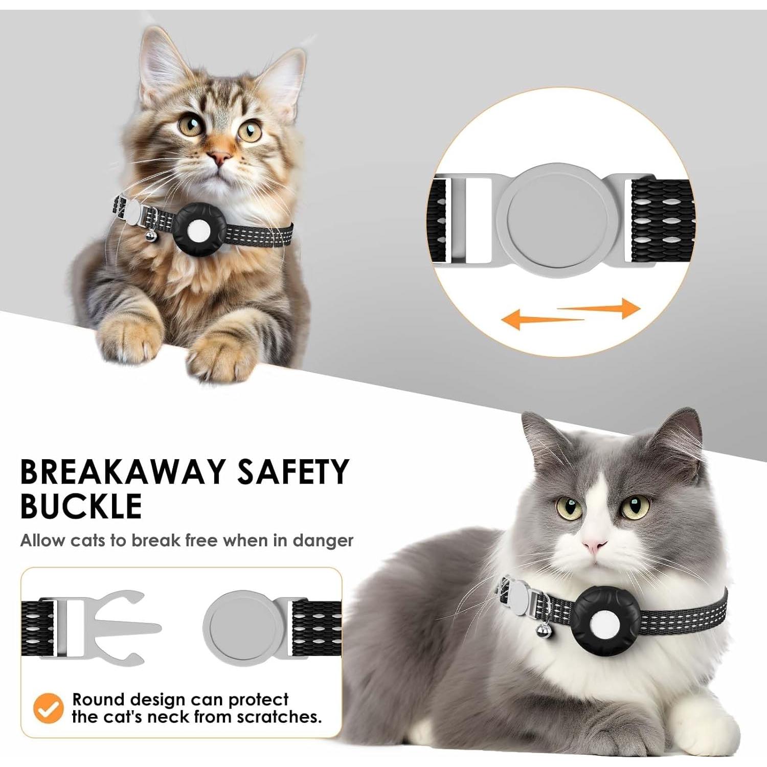 Rastreador GPS para Gatos ZFSJTAG - Collar Negro, Sin Cuota Mensual