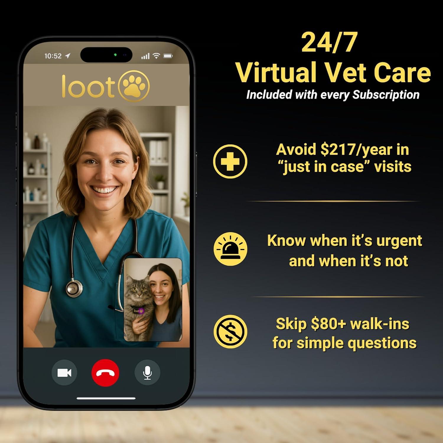 Collar GPS para Gatos LootPaw LPV1TKR - Salud y Actividad