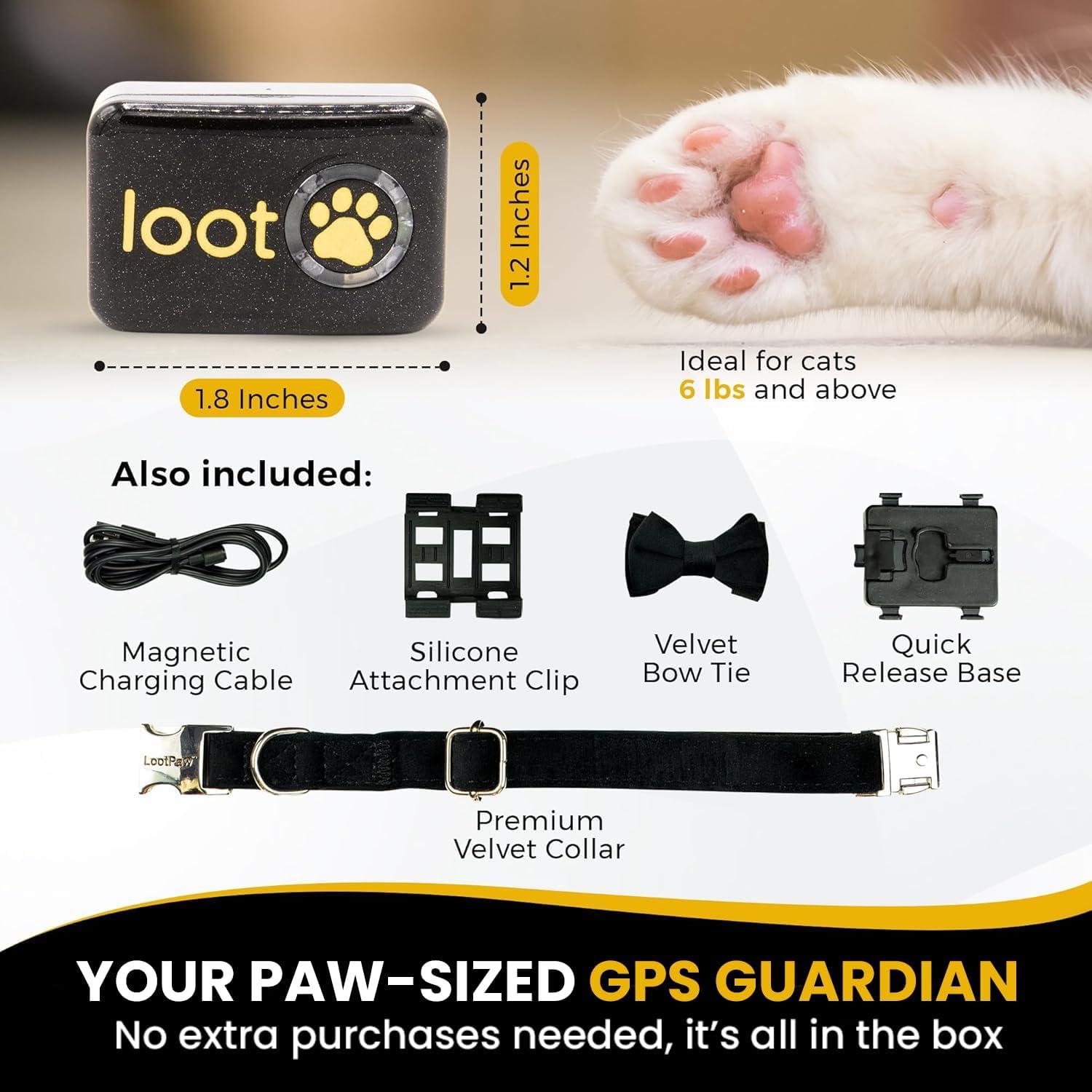 Collar GPS para Gatos LootPaw LPV1TKR - Salud y Actividad