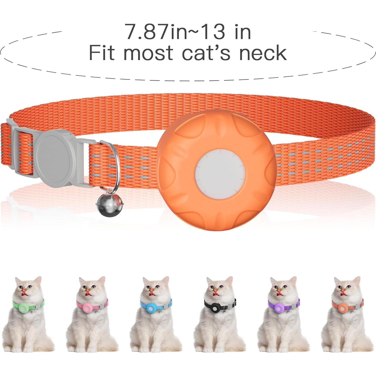 Rastreador GPS para Gatos ZITTZ - Collar Naranja, Sin Cuota Mensual