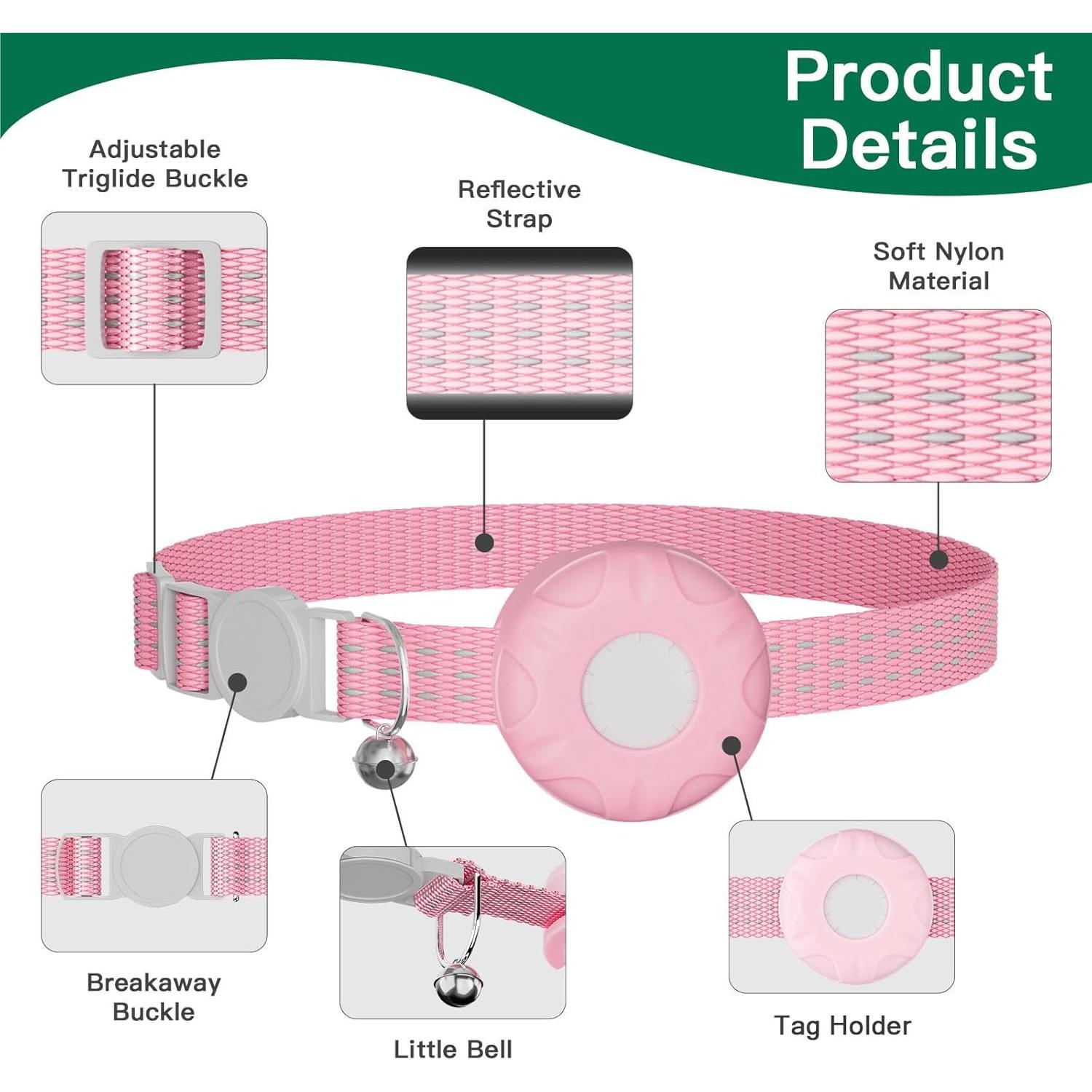 Collar Localizador GPS para Gatos ZITTZ Rosa - Sin Cuota Mensual