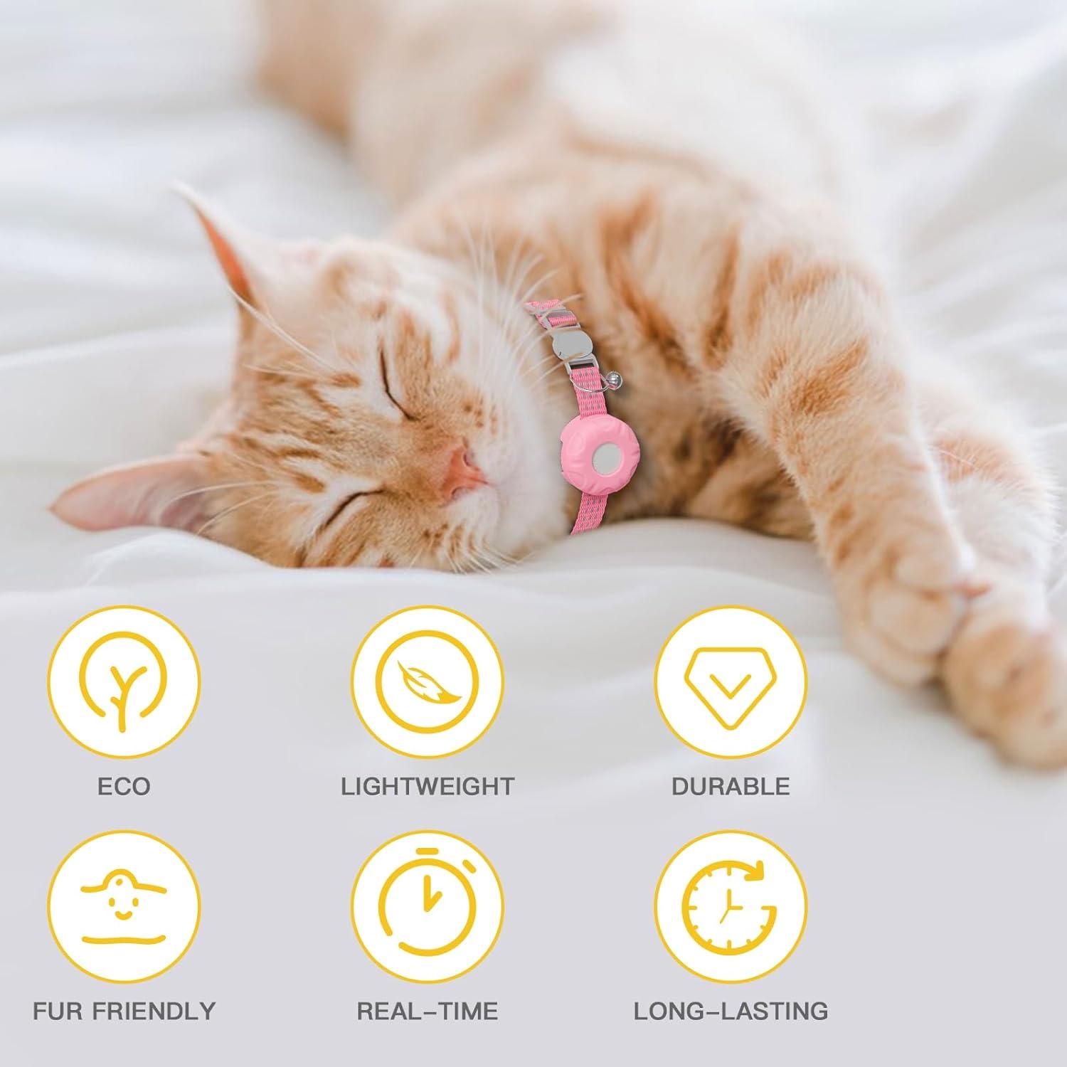 Collar Localizador GPS para Gatos ZITTZ Rosa - Sin Cuota Mensual