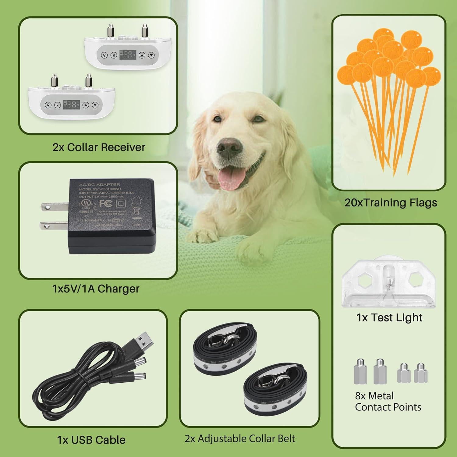 Sistema de Cerca Inalámbrica GPS Petsfun para 2 Perros