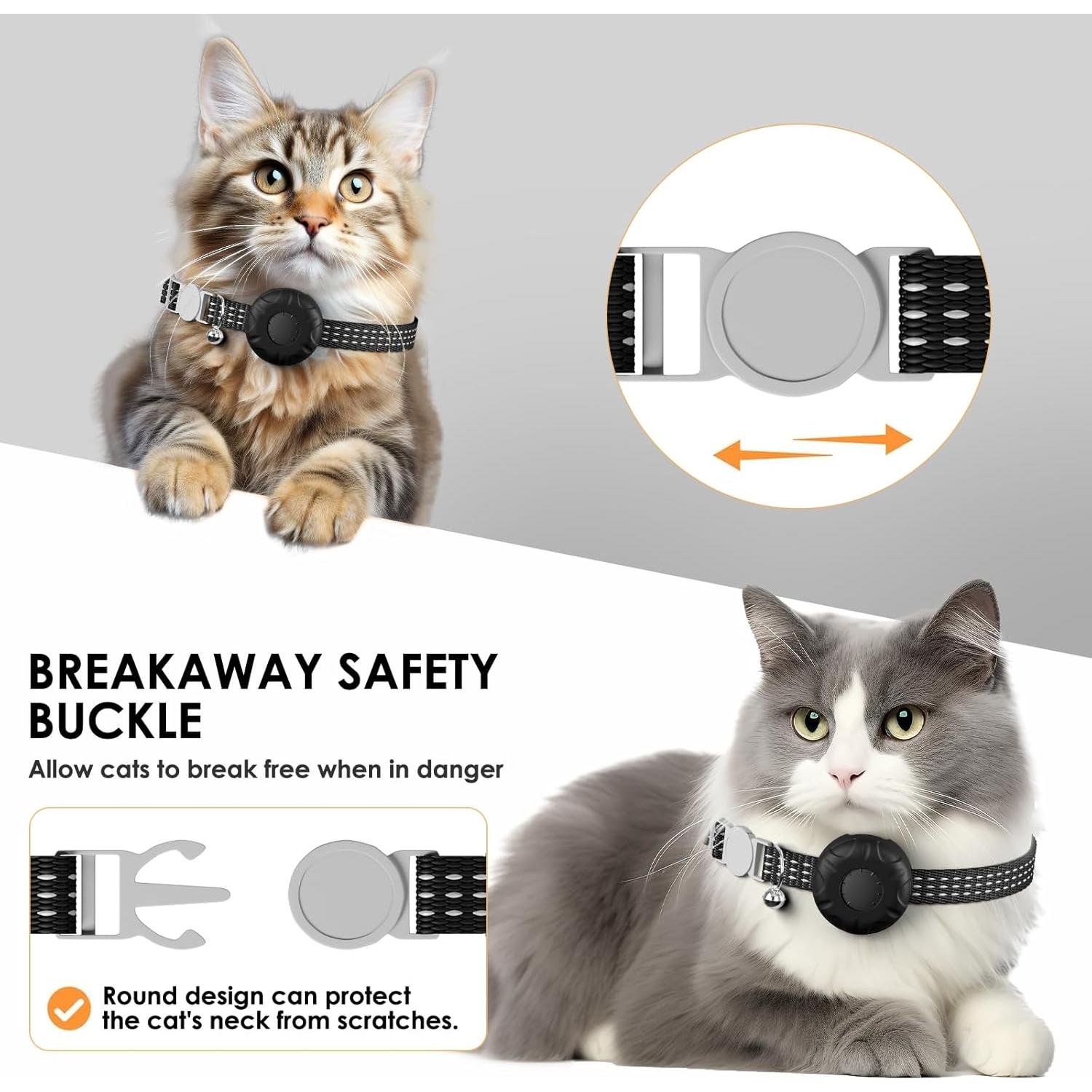 Rastreador GPS para Gatos HONGTOP, Collar Negro, Sin Cuota Mensual