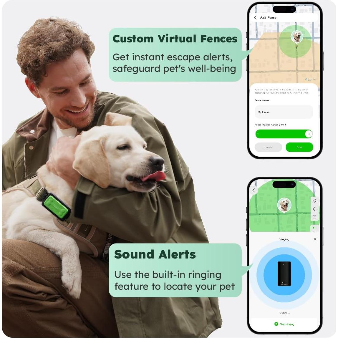 Rastreador GPS GlocalMe KeyTracker para Perros - Impermeable