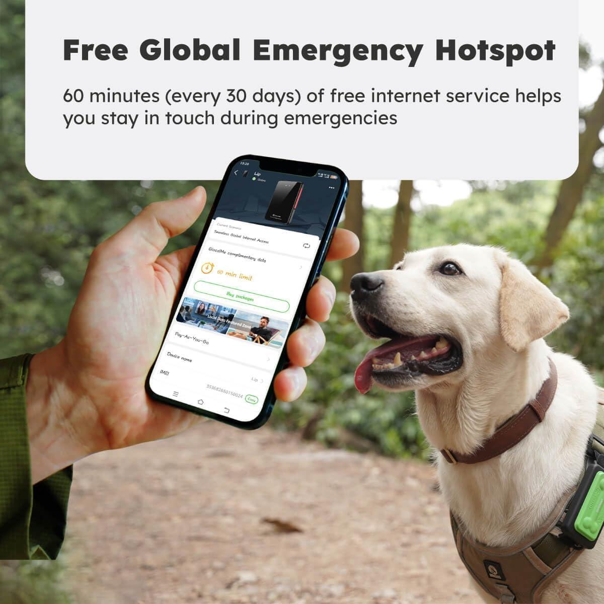 Rastreador GPS GlocalMe KeyTracker para Perros - Impermeable