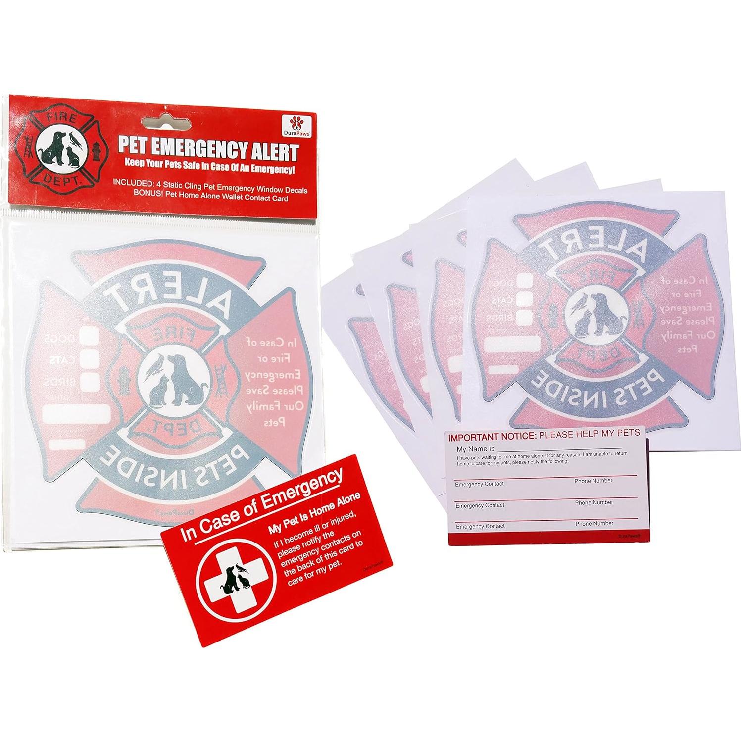 Pegatinas de Alerta de Mascotas DuraPaws - 4 Unidades 12 cm