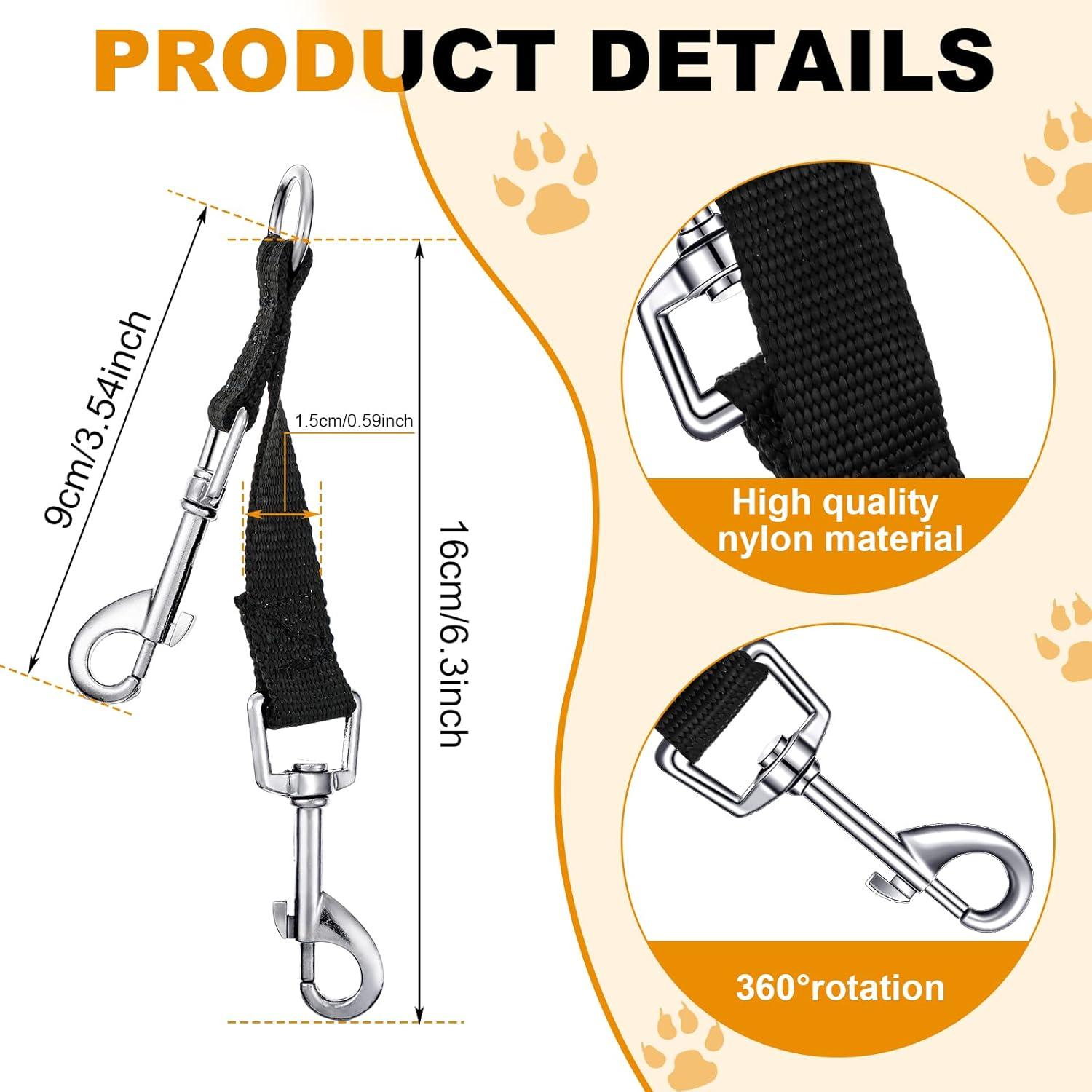 5 Clips de Respaldo para Collar de Perro Frienda Nylon Negro