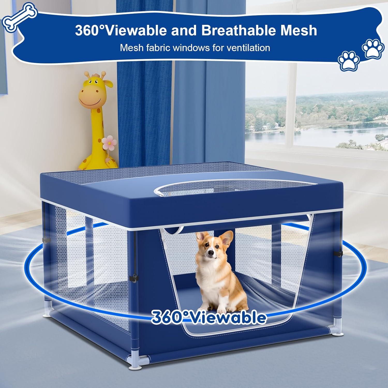 Parque para Cachorros XVISHX 106x106x51 cm con Cubierta