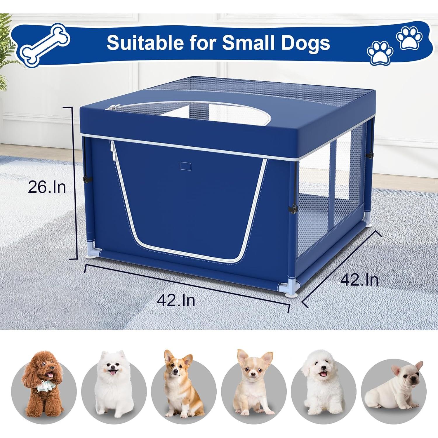 Parque para Cachorros XVISHX 106x106x51 cm con Cubierta