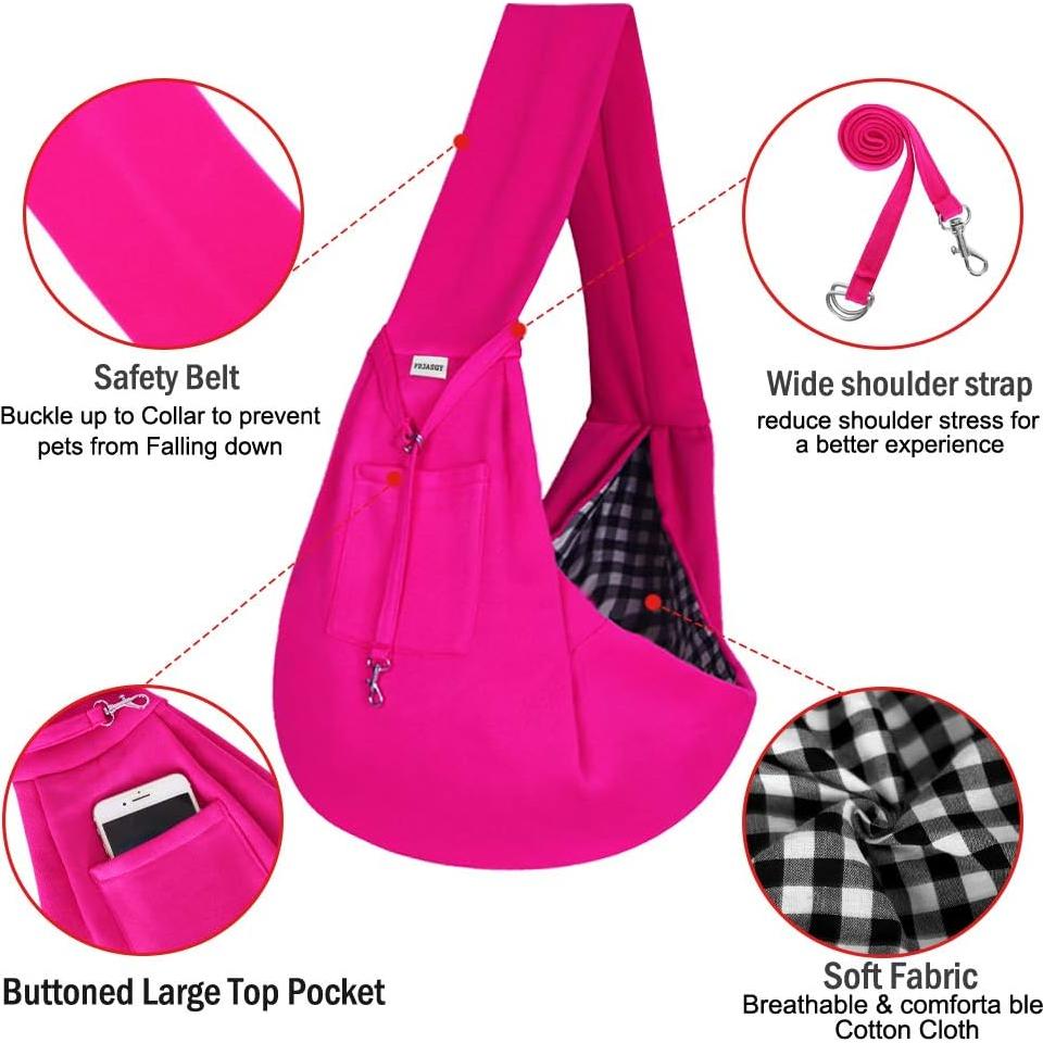 Bolsa Transportín para Mascotas Pequeñas FDJASGY Rojo Rosa