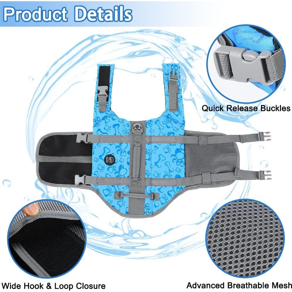 Chaleco Salvavidas para Perros EMUST XL Azul Ajustable