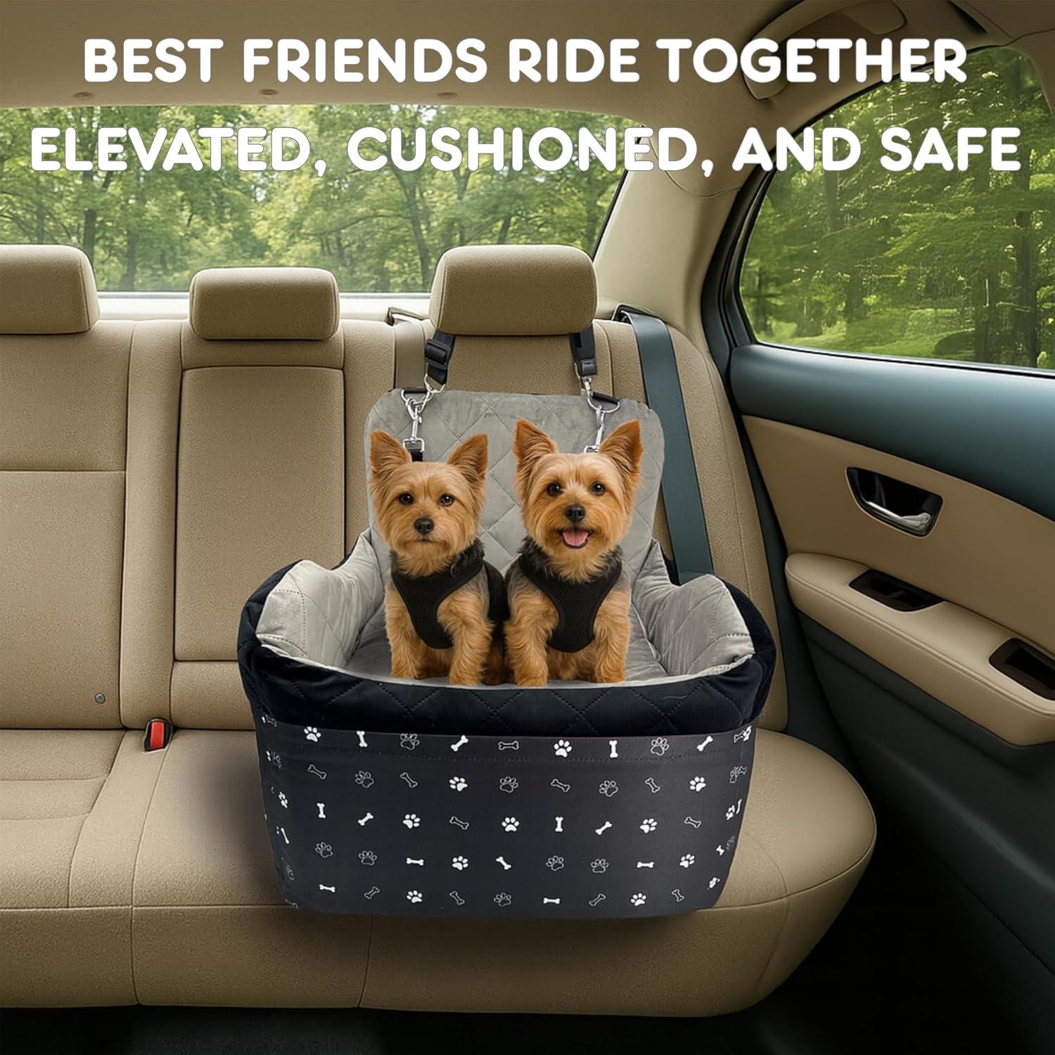 Asiento de Coche para Perros OtterPets - Arnés XS, 46.7x25.4 cm