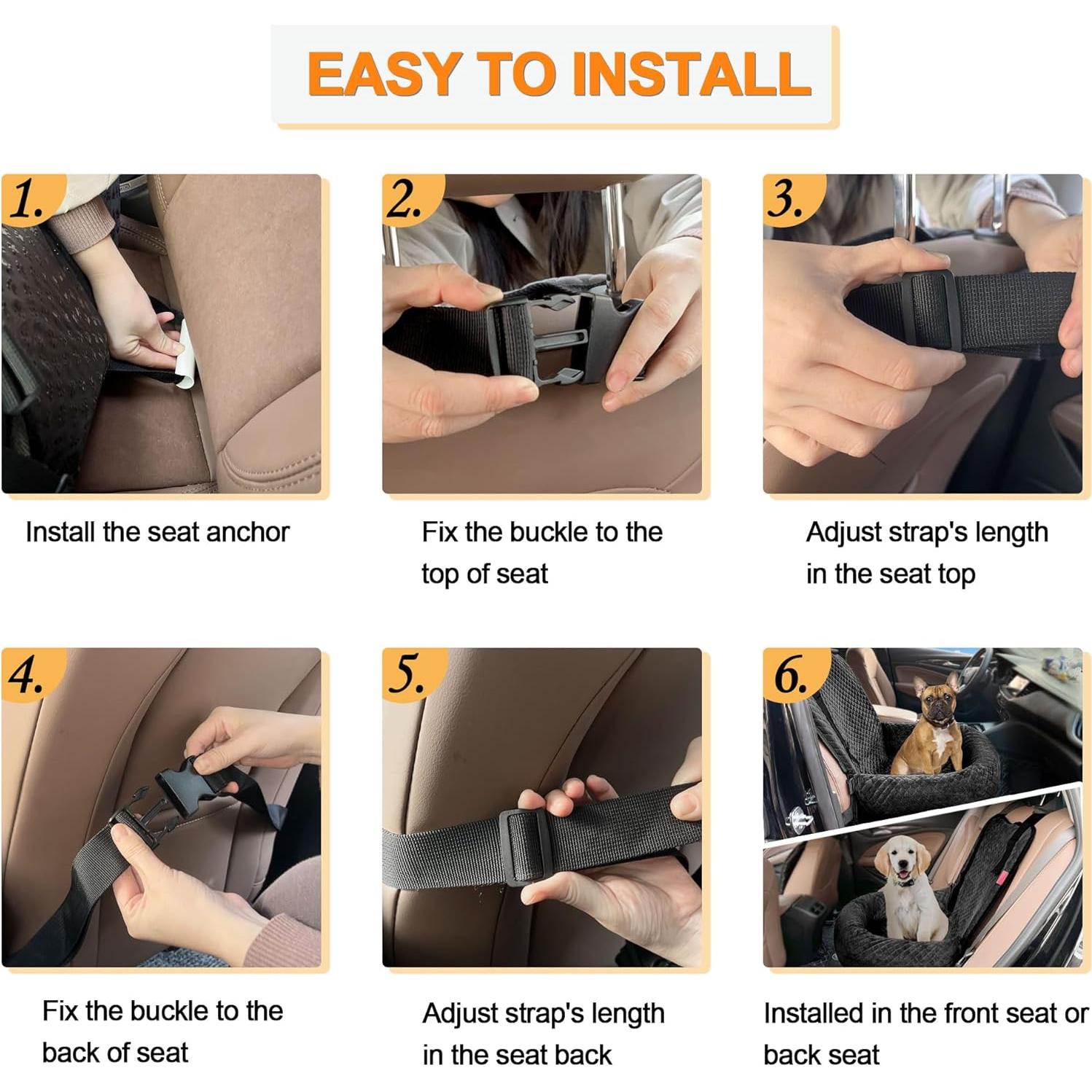 Asiento de Coche para Perros Sephyroth Negro 50.8x50.8 cm