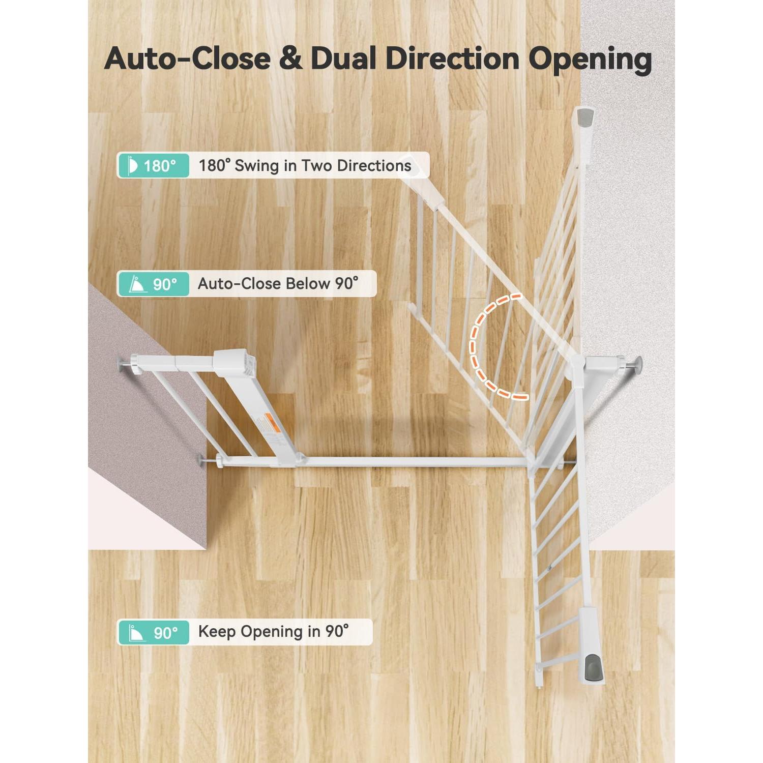 Puerta para Bebés Extra Ancha COMOMY 75-110 cm Blanca