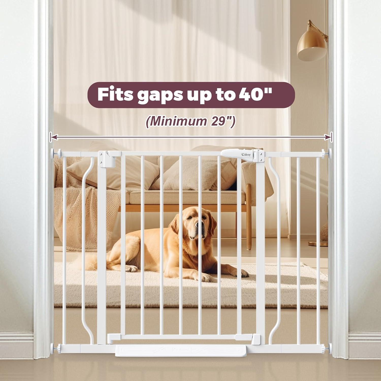 Puerta de Seguridad para Bebés y Mascotas Cideny 73-101 cm Blanca