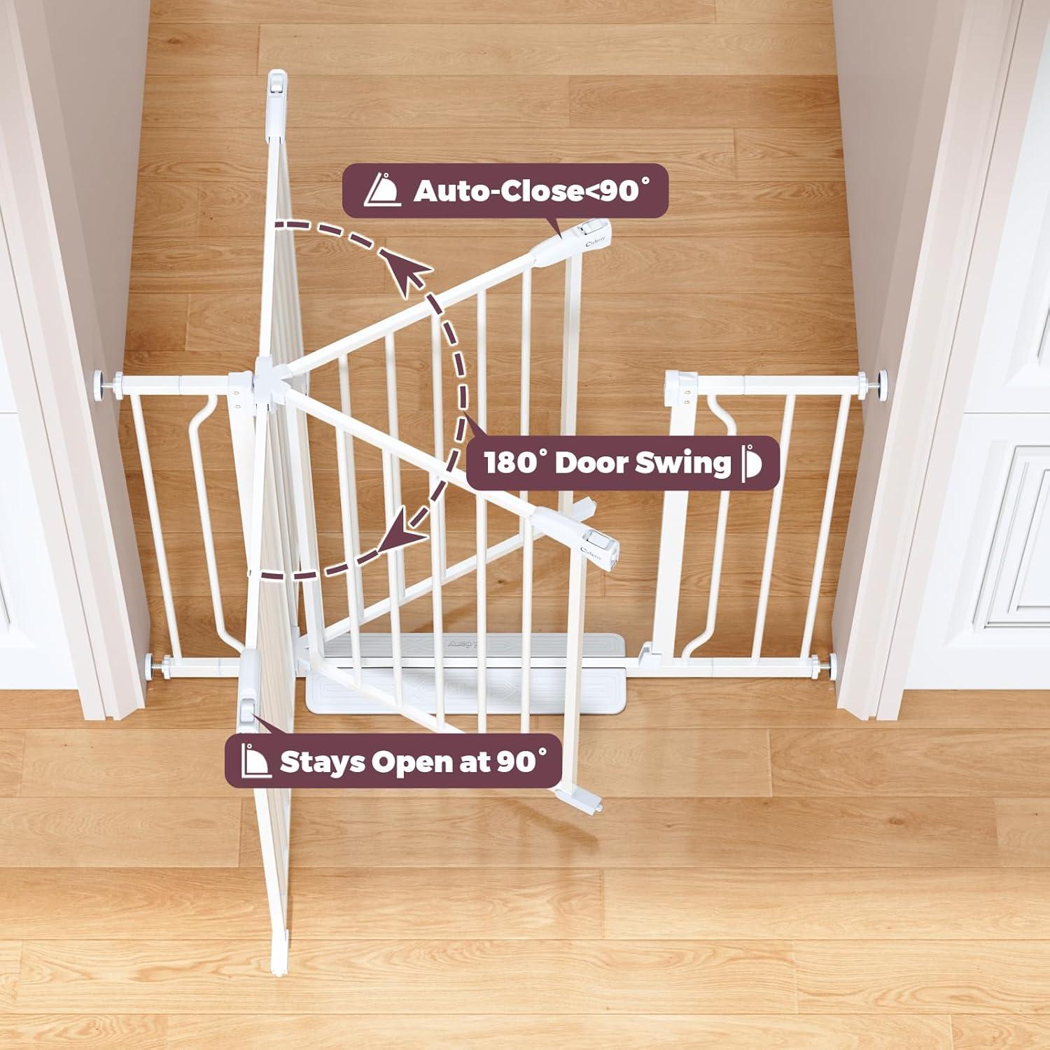 Puerta de Seguridad para Bebés y Mascotas Cideny 73-101 cm Blanca