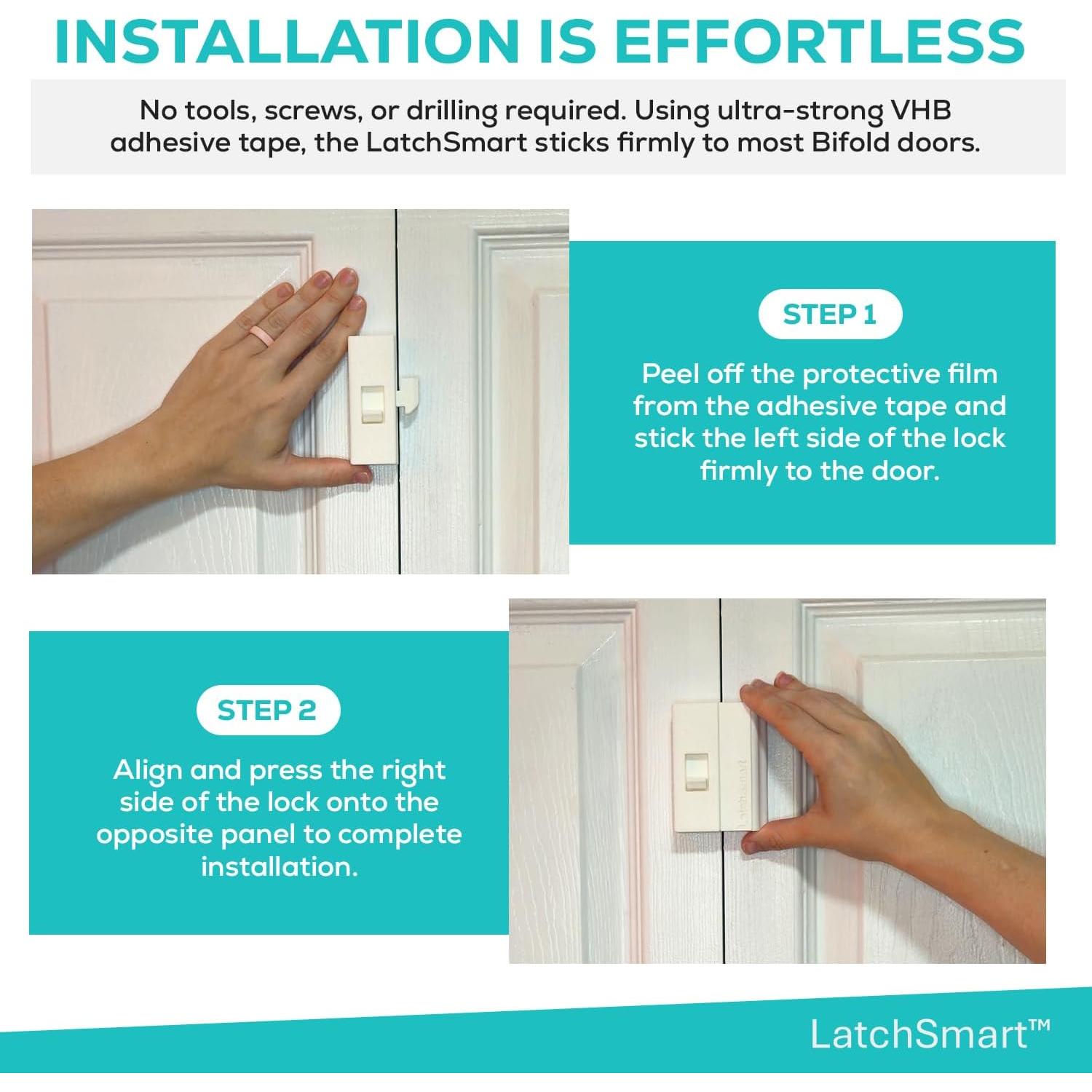 Cerradura Bi-Fold LatchSmart para Niños y Mascotas - Paquete de 2