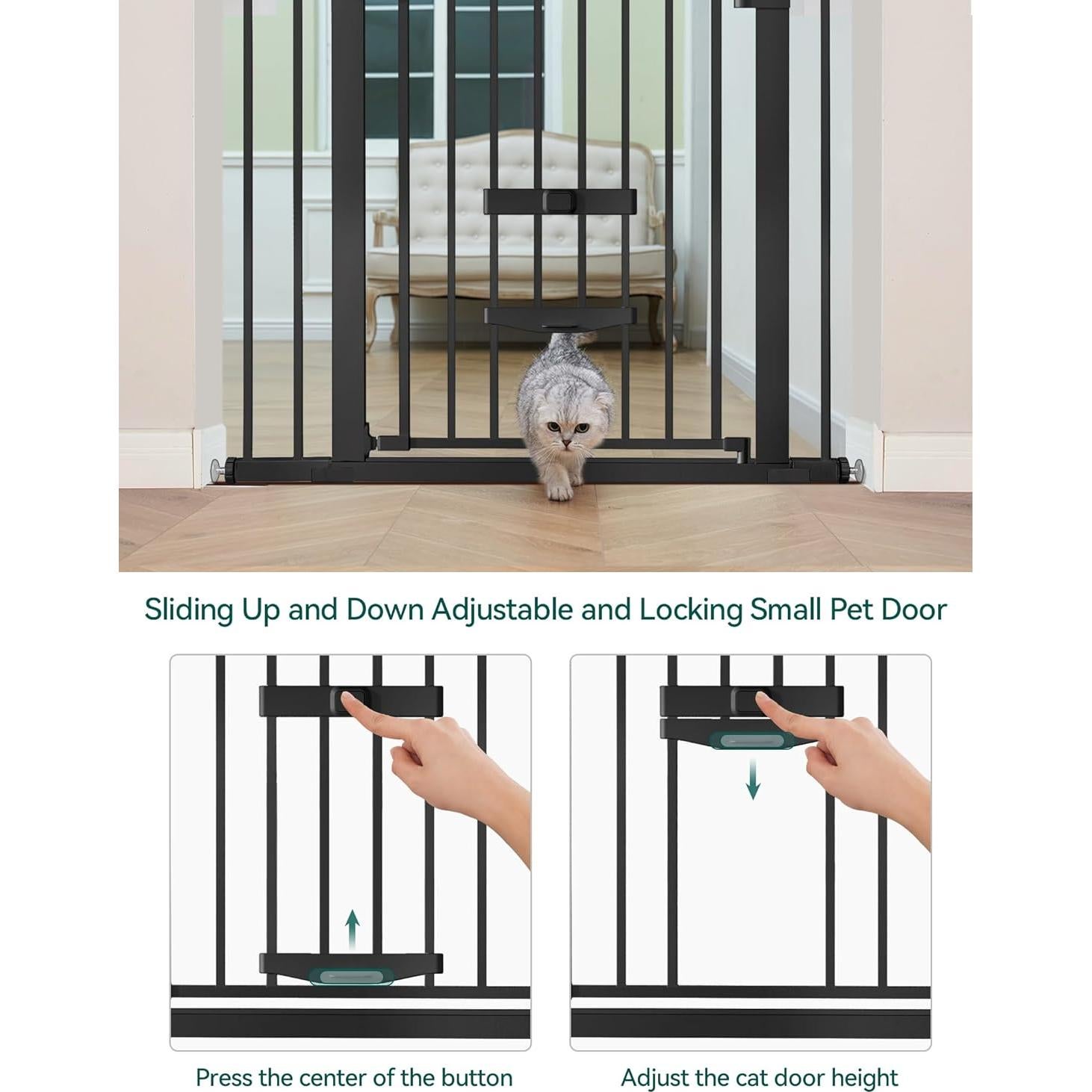 Puerta para Bebés y Gatos BABELIO Ajustable 29-40" Negra