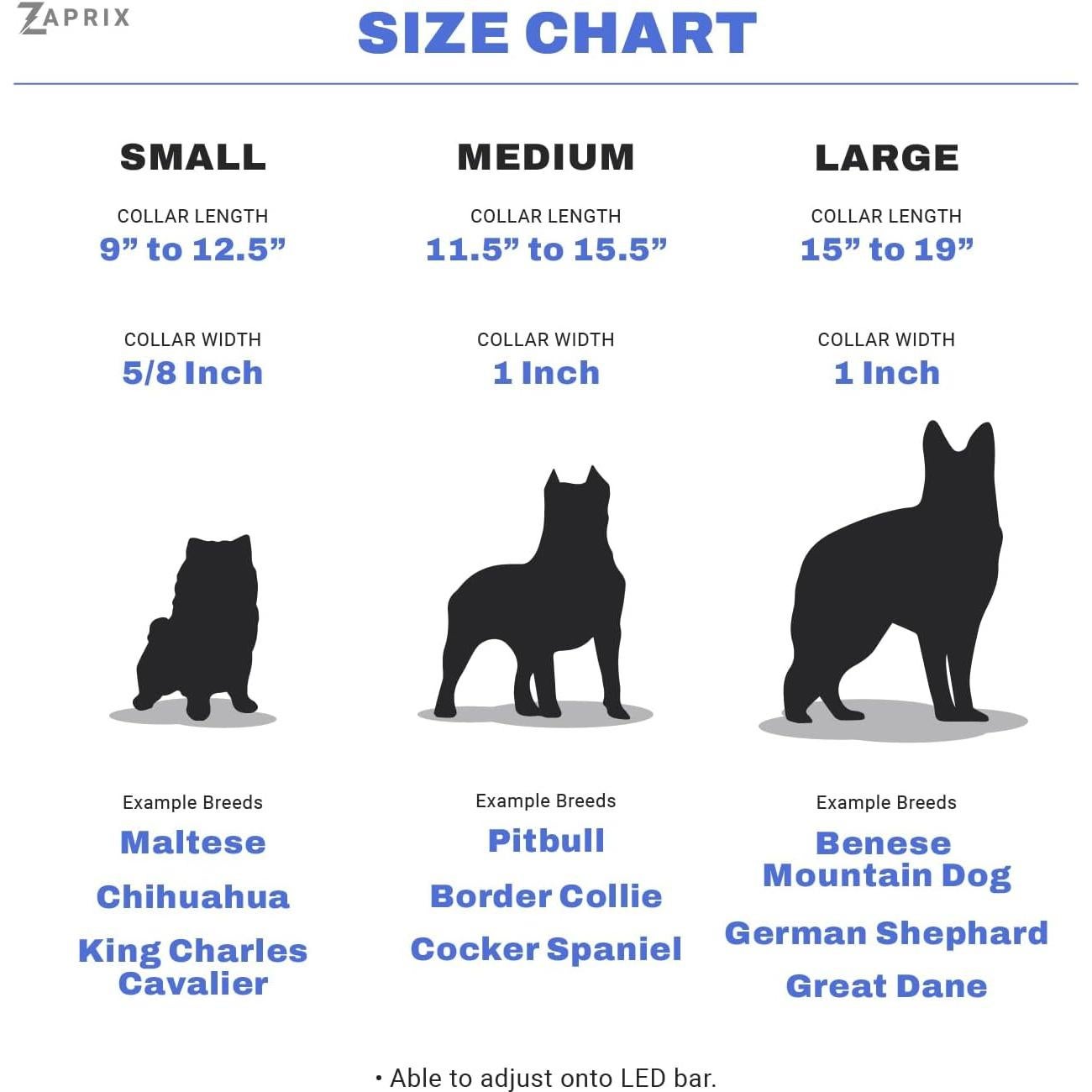 Collar LED para Perros ZAPRIX Mediano Multicolor Resistente al Agua