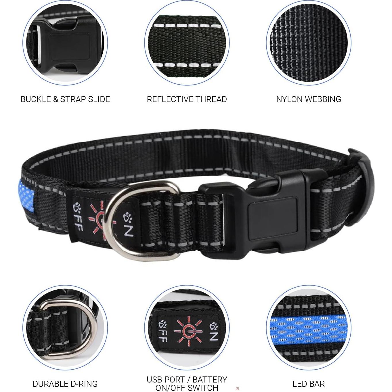 Collar LED para Perros ZAPRIX Mediano Multicolor Resistente al Agua