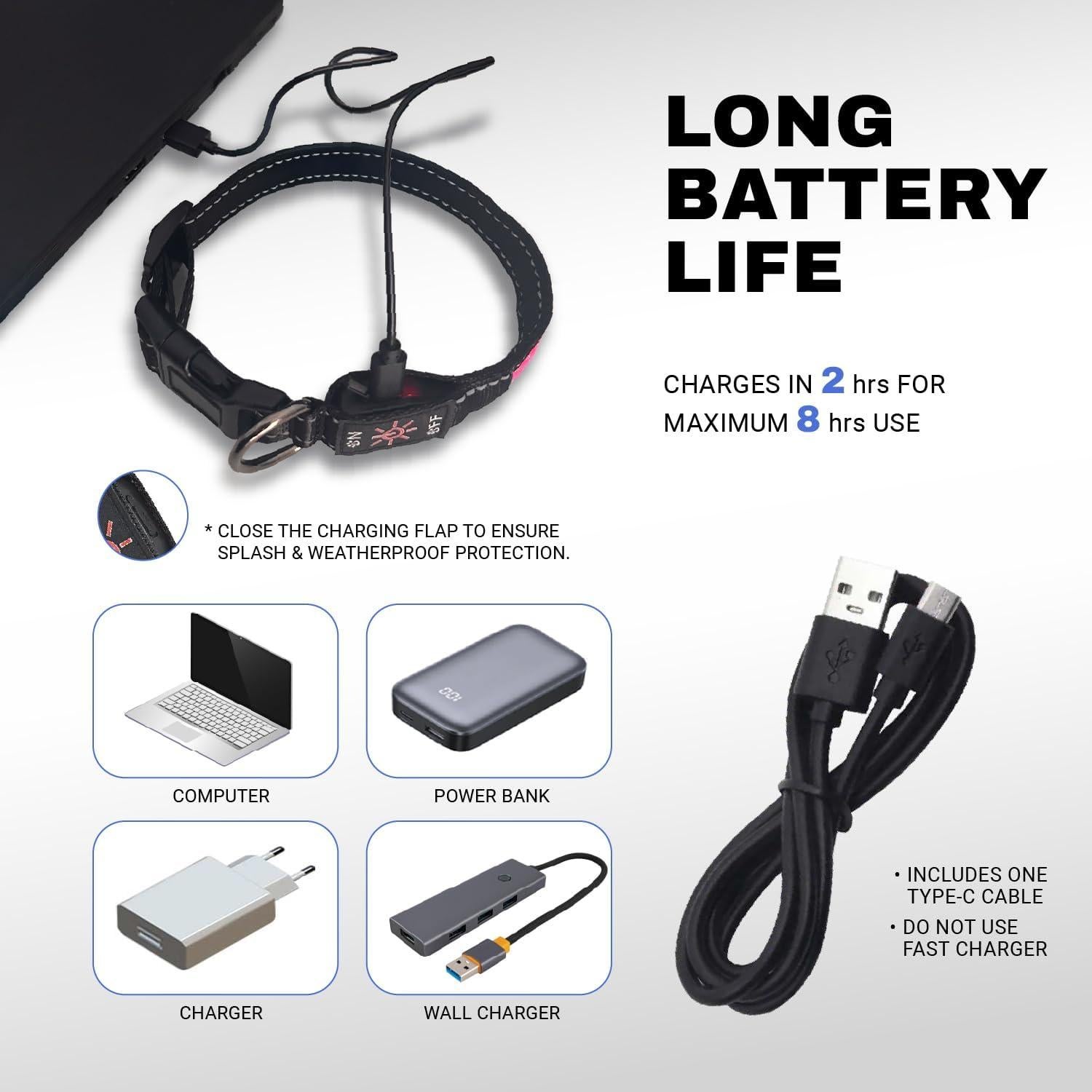 Collar LED para Perros ZAPRIX Mediano Multicolor Resistente al Agua