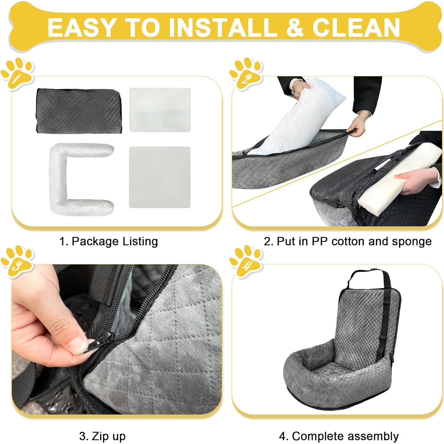 Asiento de Coche para Perros Pequeños MagicFox Gris 50.8x50.8cm