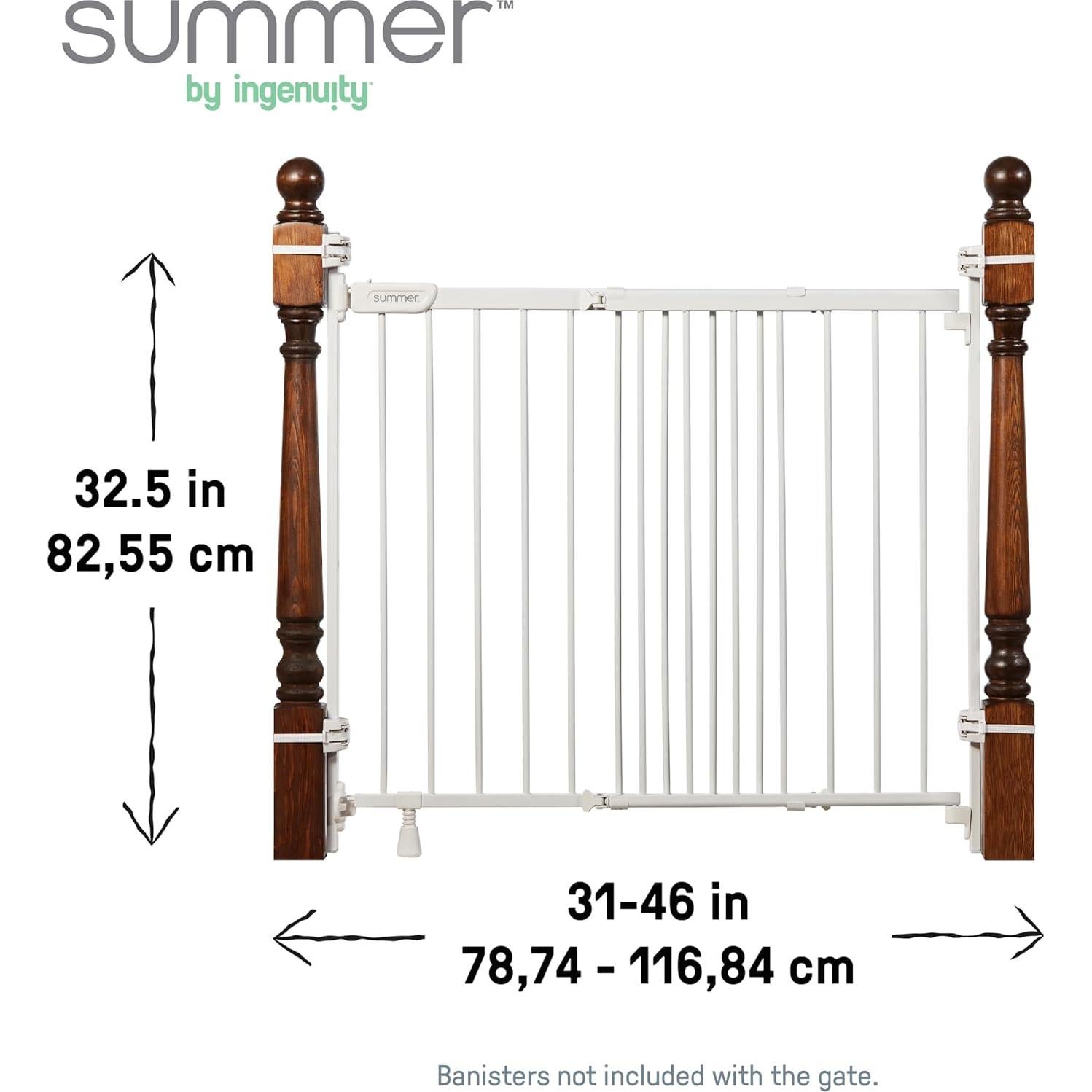 Puerta de Seguridad para Bebés y Mascotas Summer 79-117 cm Blanco