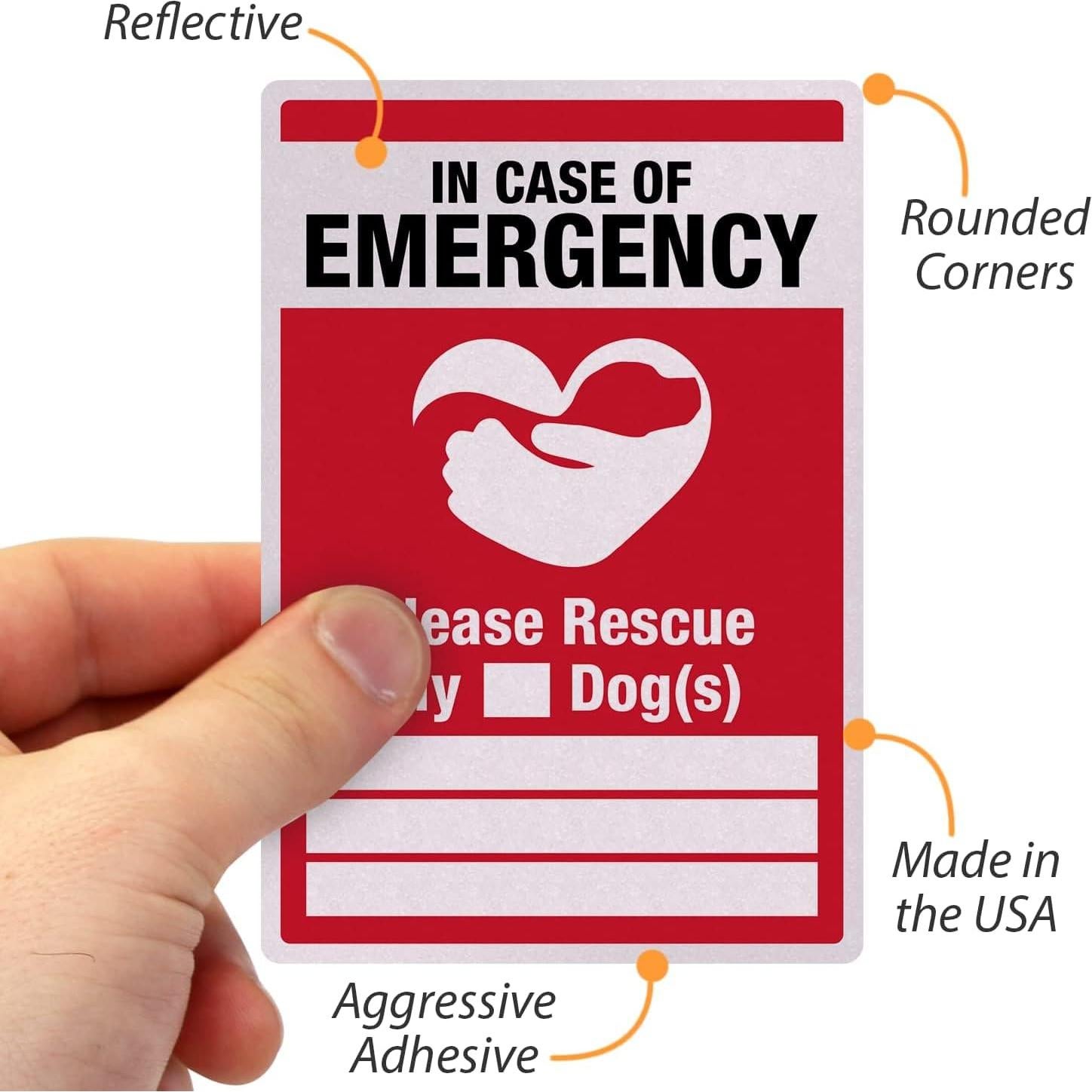 Calcomanías de Rescate para Mascotas SmartSign - 3 Etiquetas Reflectantes