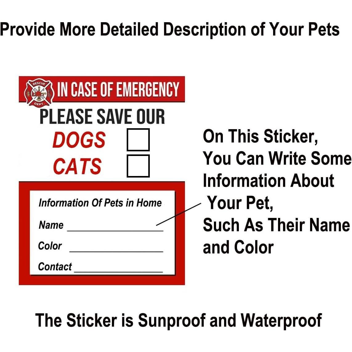 Calcomanía de Alerta de Mascotas XTRAYXRAY - 4 Paquetes