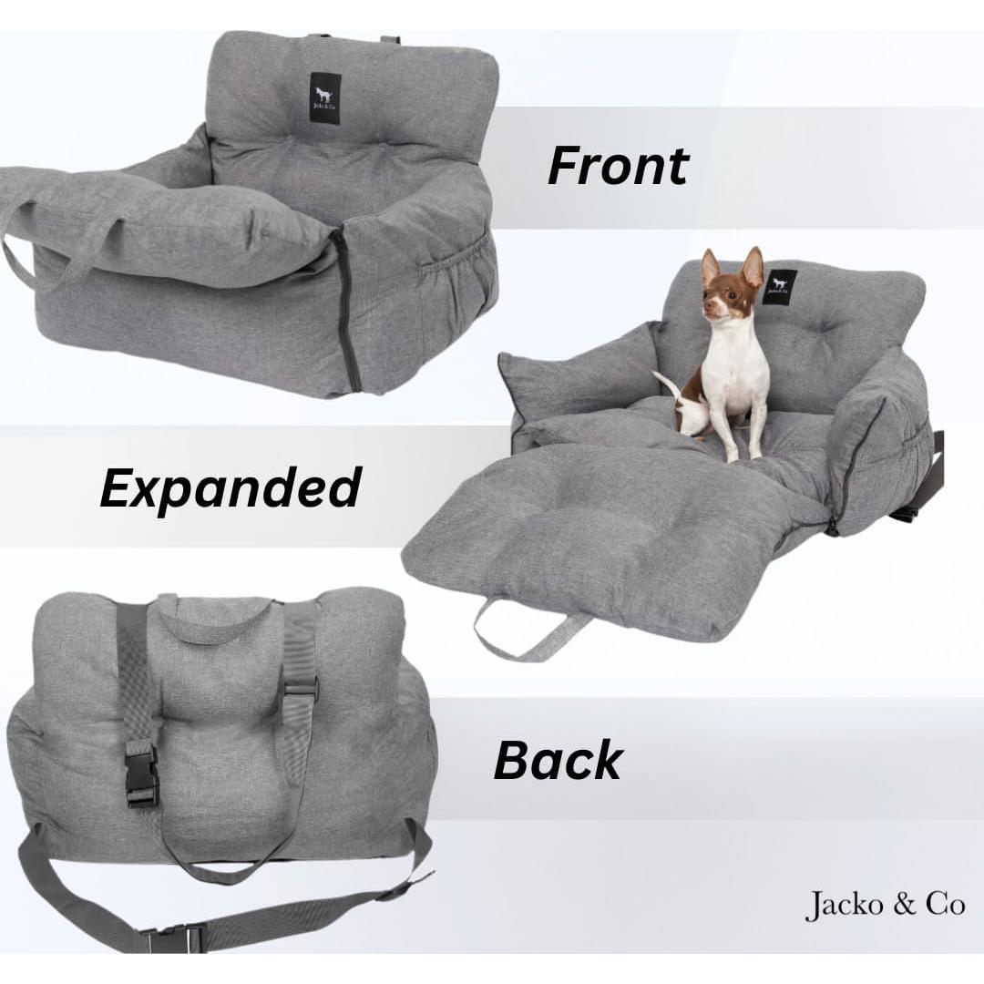 Asiento de Coche para Perros Jacko & Co Gris Pequeño 11.34 kg