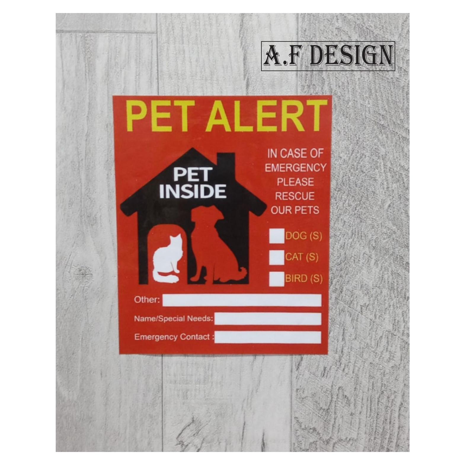 2 Etiquetas de Alerta para Mascotas Genérico - Vinilo Resistente UV