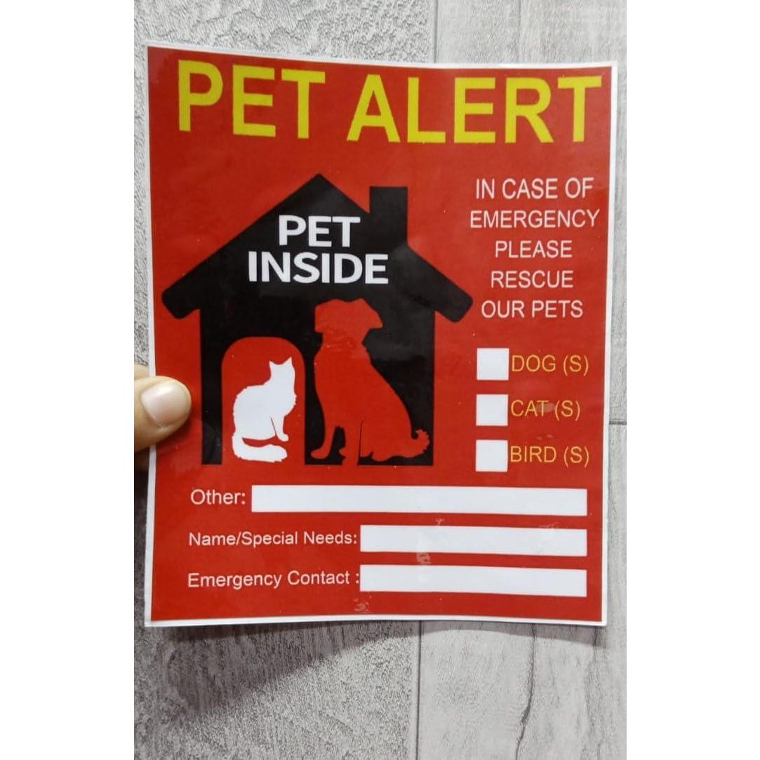 2 Etiquetas de Alerta para Mascotas Genérico - Vinilo Resistente UV