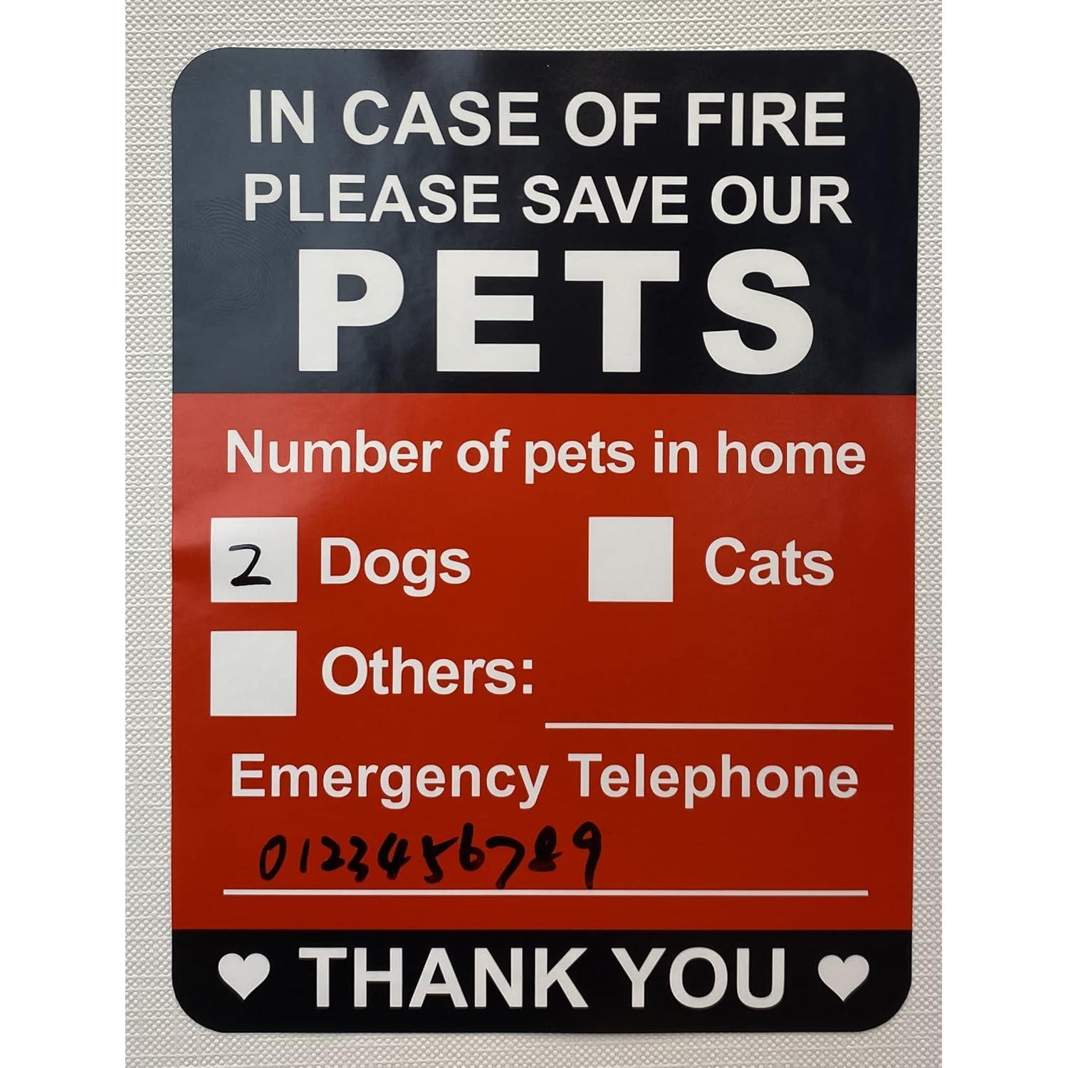 10 Etiquetas de Emergencia para Mascotas M MeshaKippa 10.2x13.5 cm