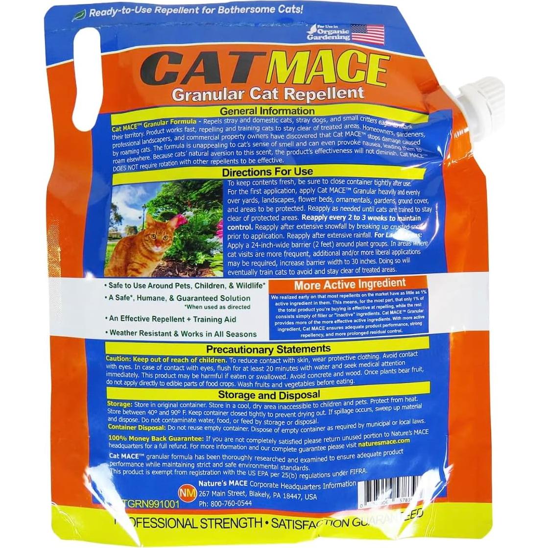 Repelente Granular de Gatos Nature's MACE 1.13kg Jardín