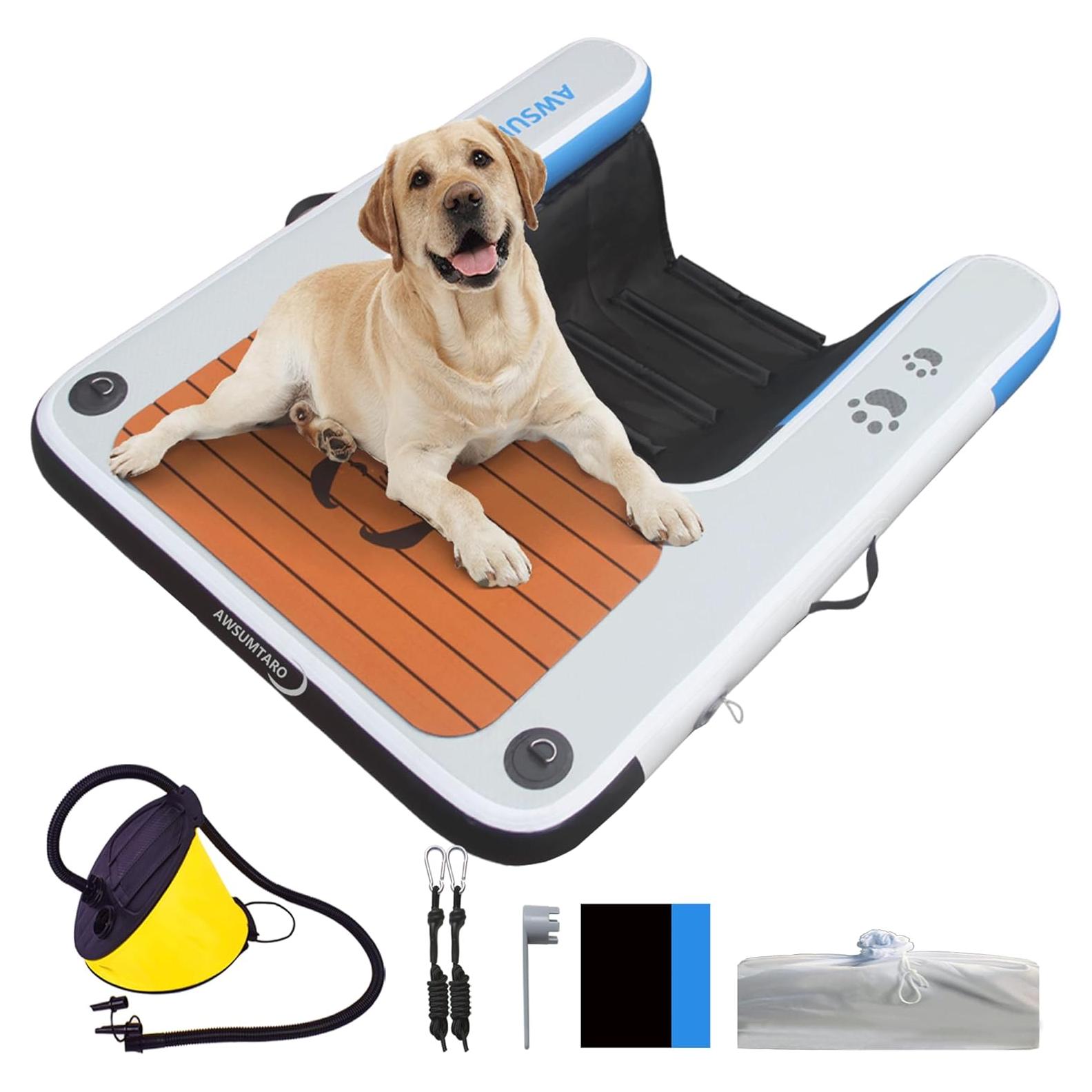 Muelle Inflable para Mascotas awsumtaro 90.7 kg Negro