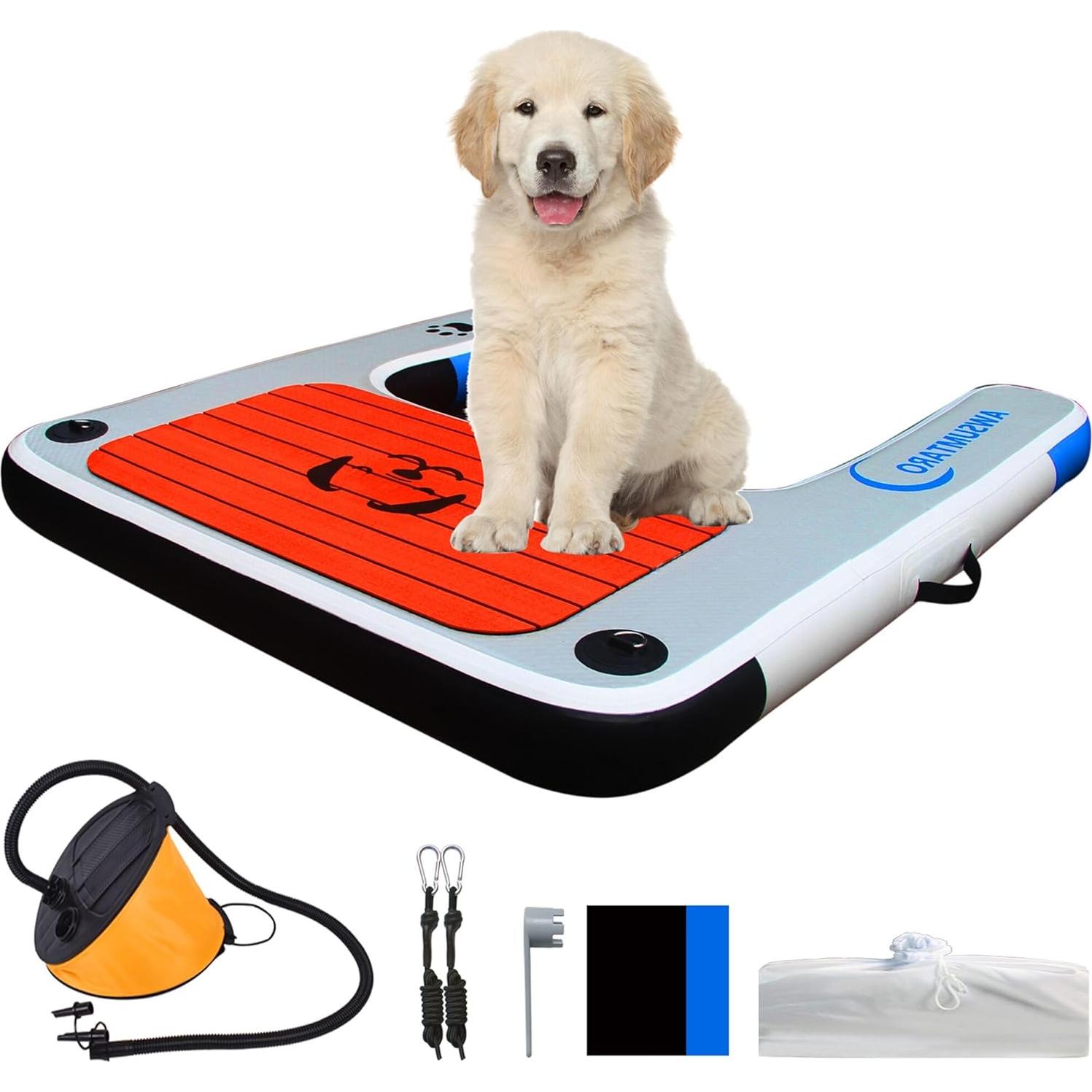 Muelle Inflable para Mascotas awsumtaro 90.7 kg Negro