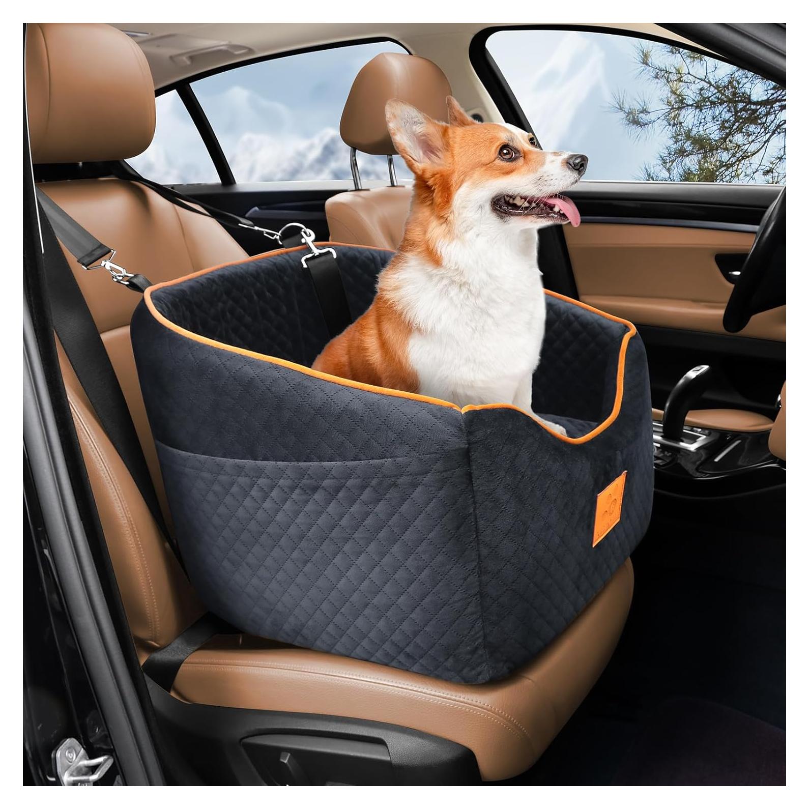 Asiento de coche para perros pequeños XIEEAOZEE elevador negro