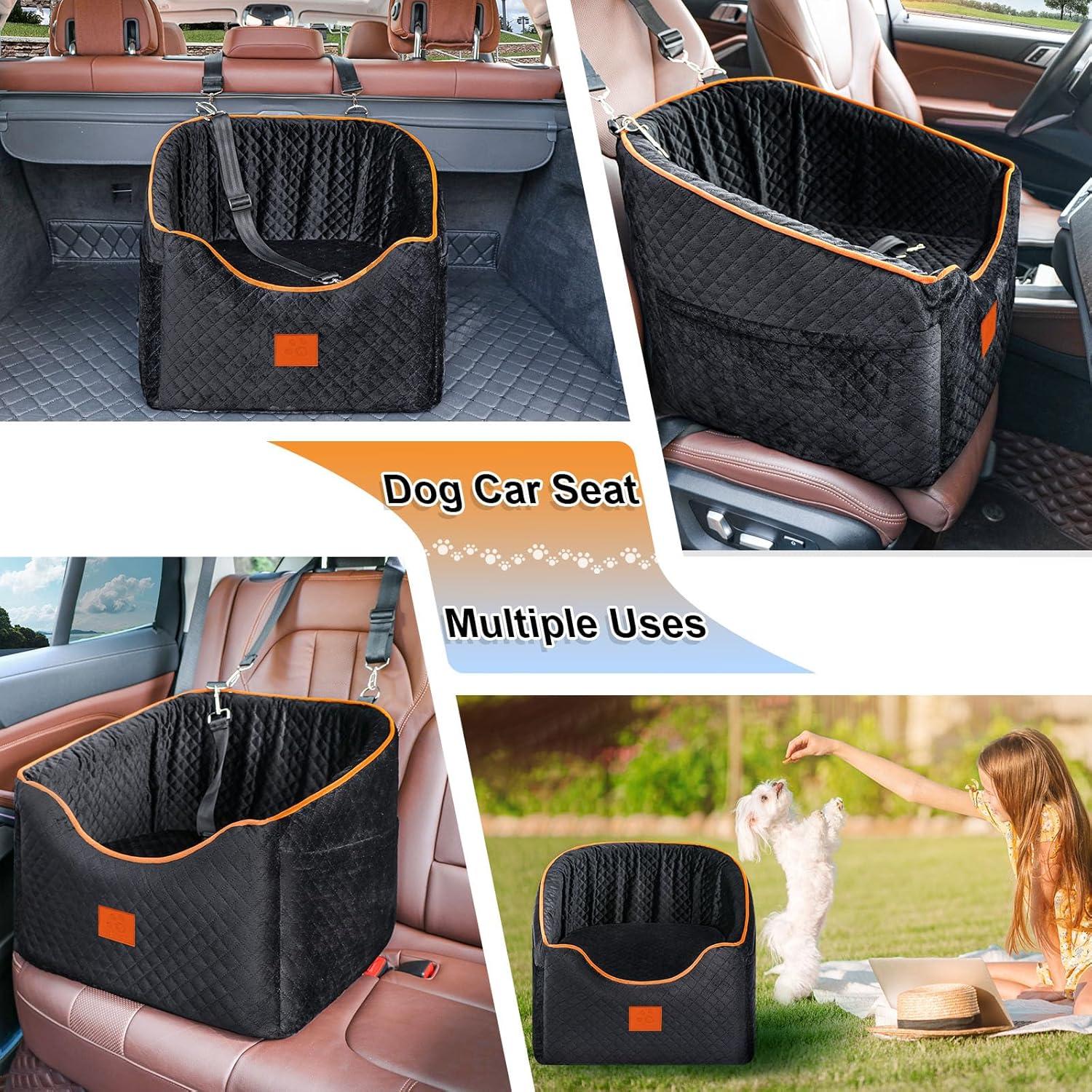 Asiento de coche para perros pequeños XIEEAOZEE elevador negro